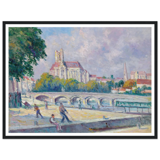 Les quais et la Cathédrale, Auxerre Art Print | Maximilien Luce-Quipham Collections