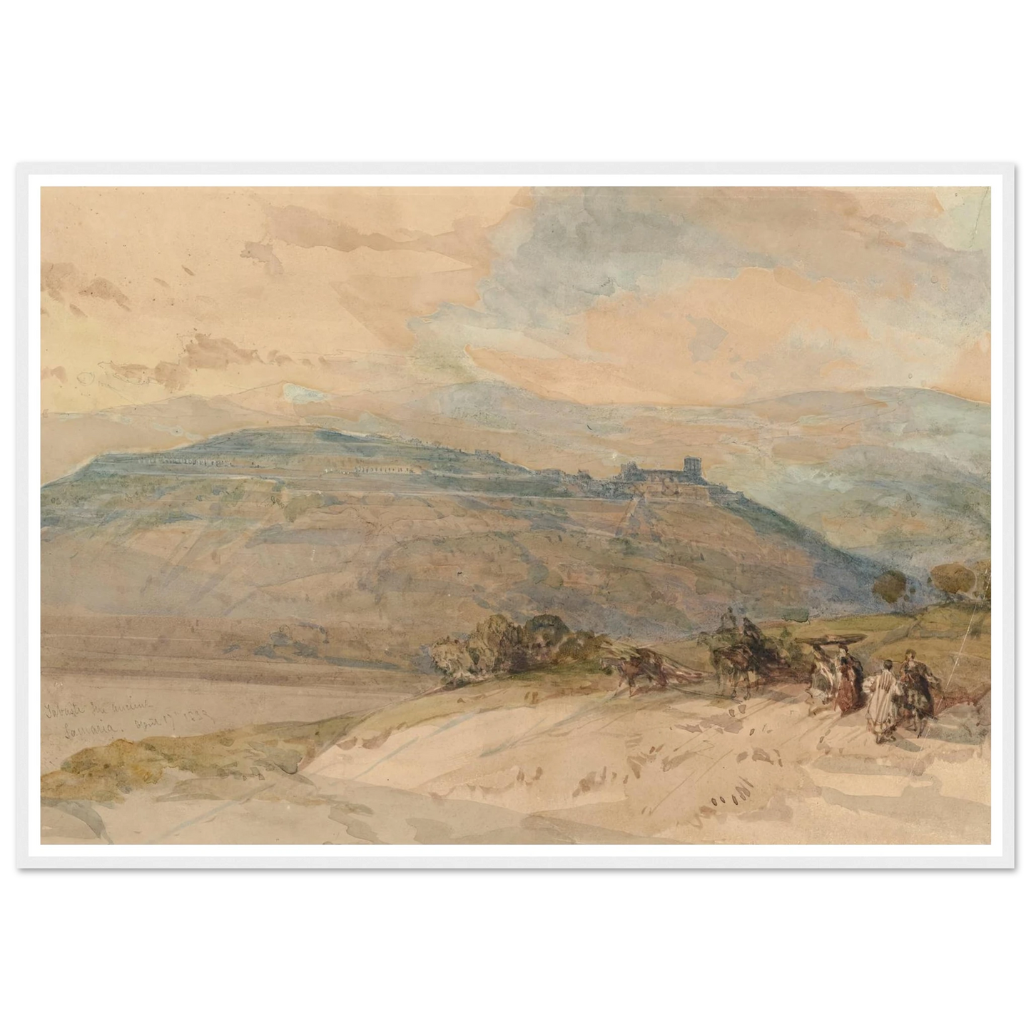 Distant view of Sebaste, Ancient Samaria (1839) Art Print | David Roberts-Quipham Collections