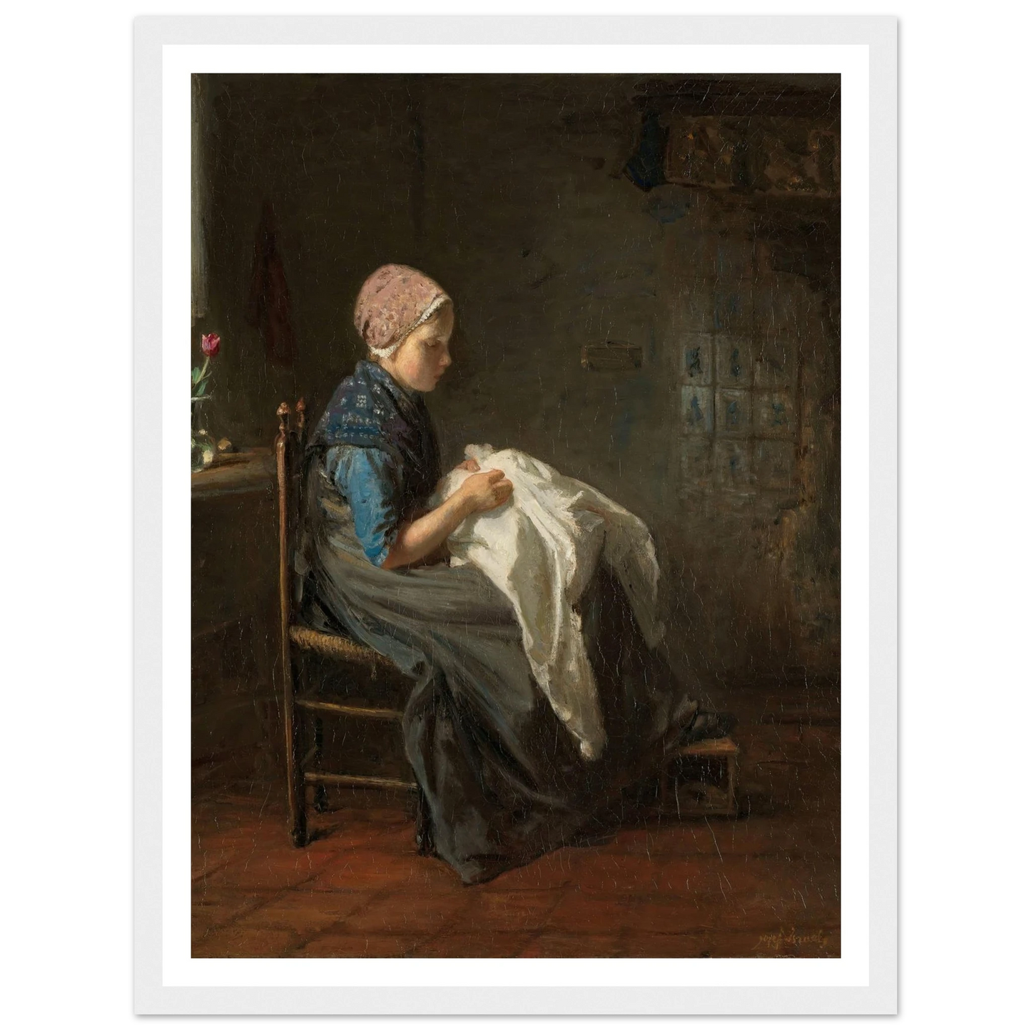 ‘The Little Seamstress’ (1850 - 1888) Art Print | Jozef Israels-Quipham Collections