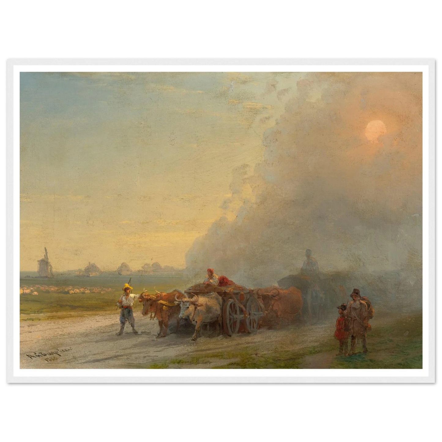 Ox-Carts In The Ukrainian Steppe (1888) Art Print | Ivan Konstantinovich Aivazovsky-Quipham Collections