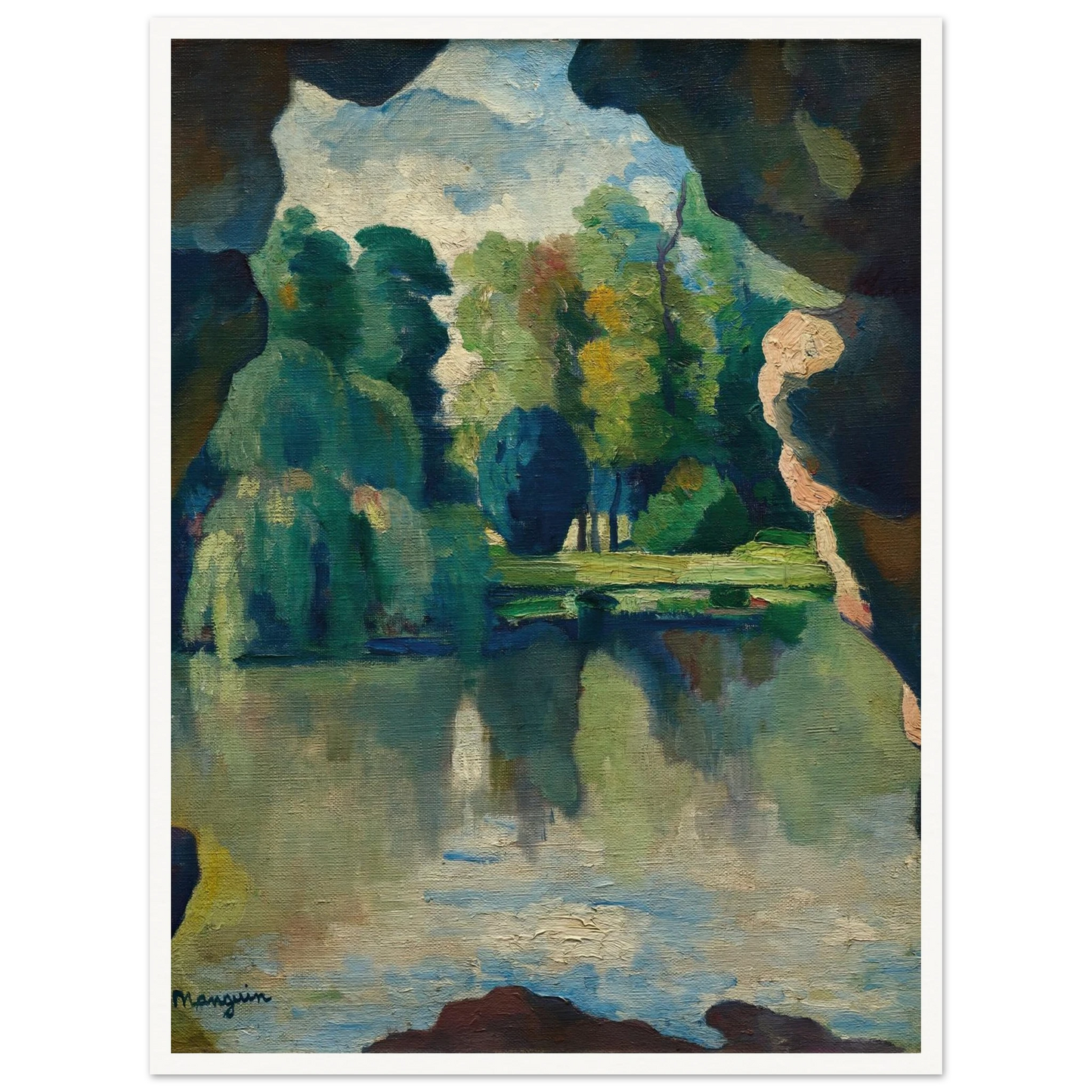 Le Lac de Bagatelle, Bois de Boulogne (1909) Art Print | Henri Manguin-Quipham Collections