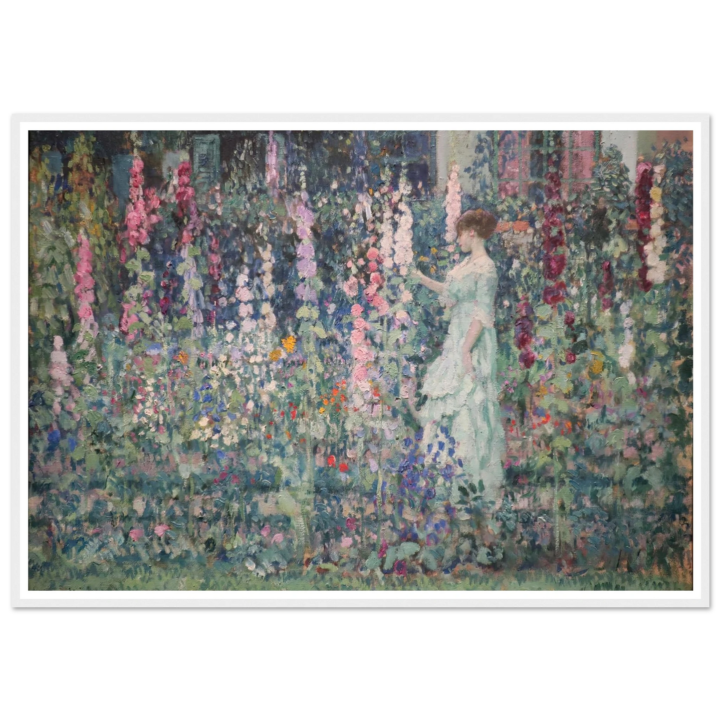 Hollyhocks (by 1911) Art Print | Frederick Carl Frieseke-Quipham Collections