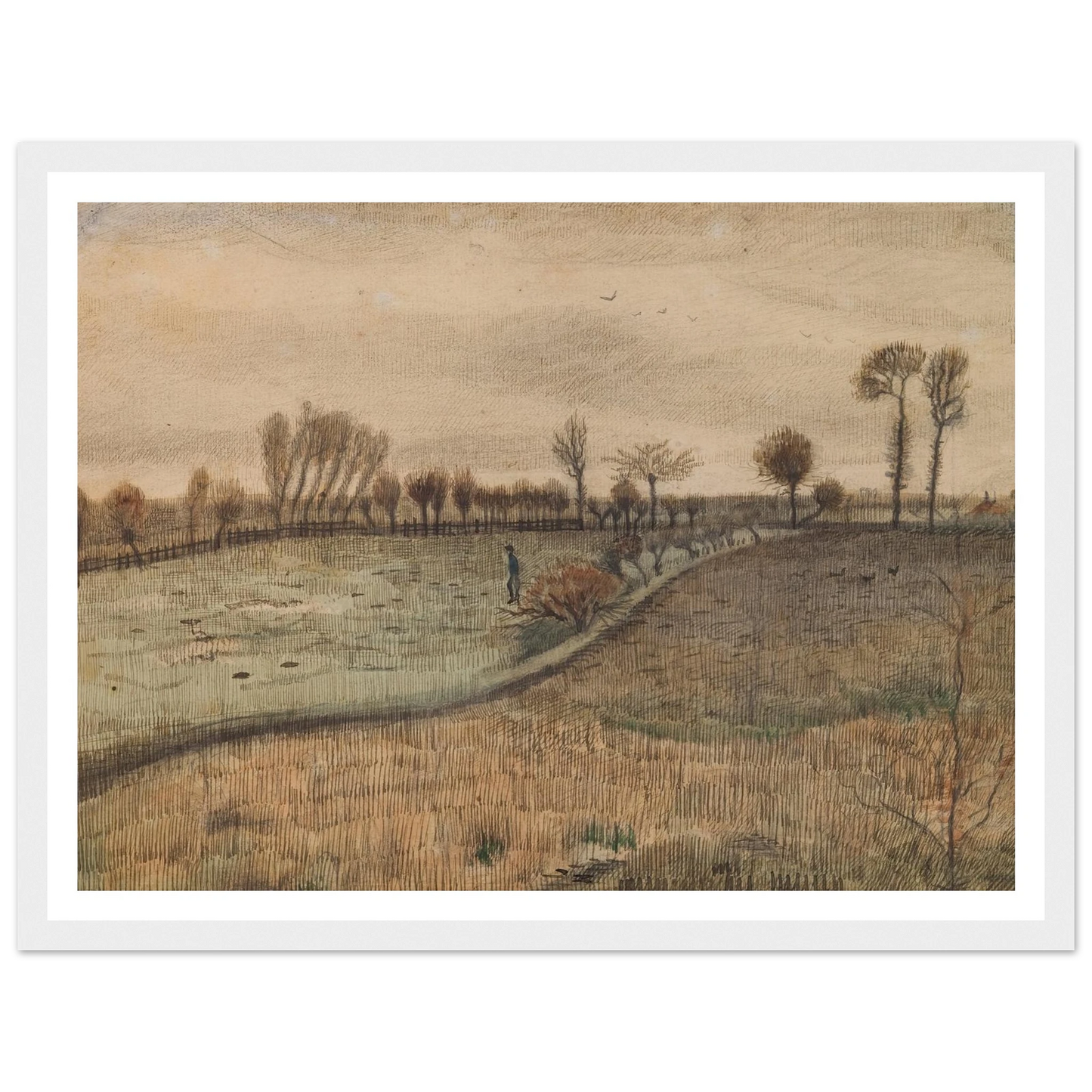 Landscape with Pollard Willows (c.1880) Art Print | Vincent van Gogh-Quipham Collections