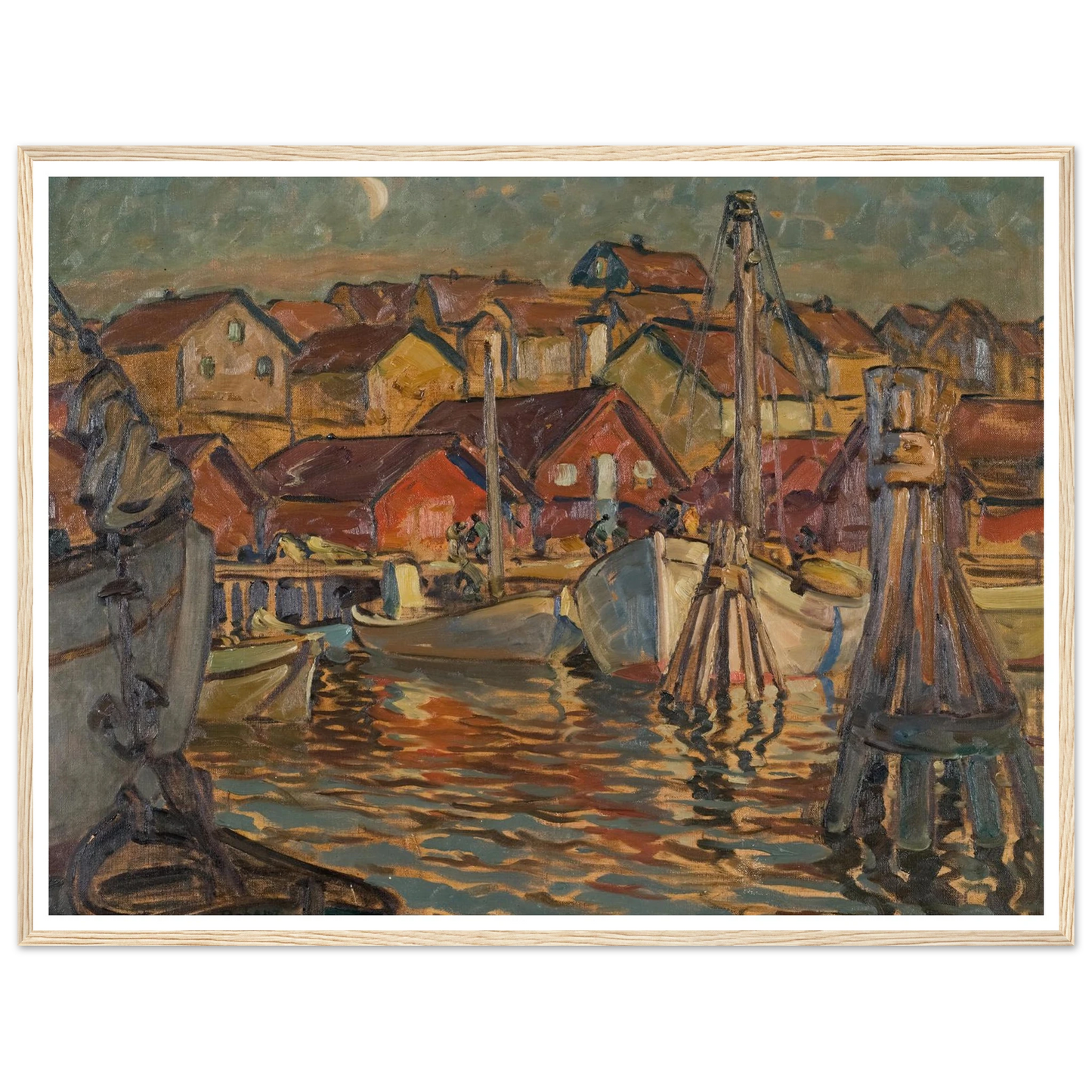A Fishing Harbour. Study from North Norway Art Print | Anna Boberg-Quipham Collections