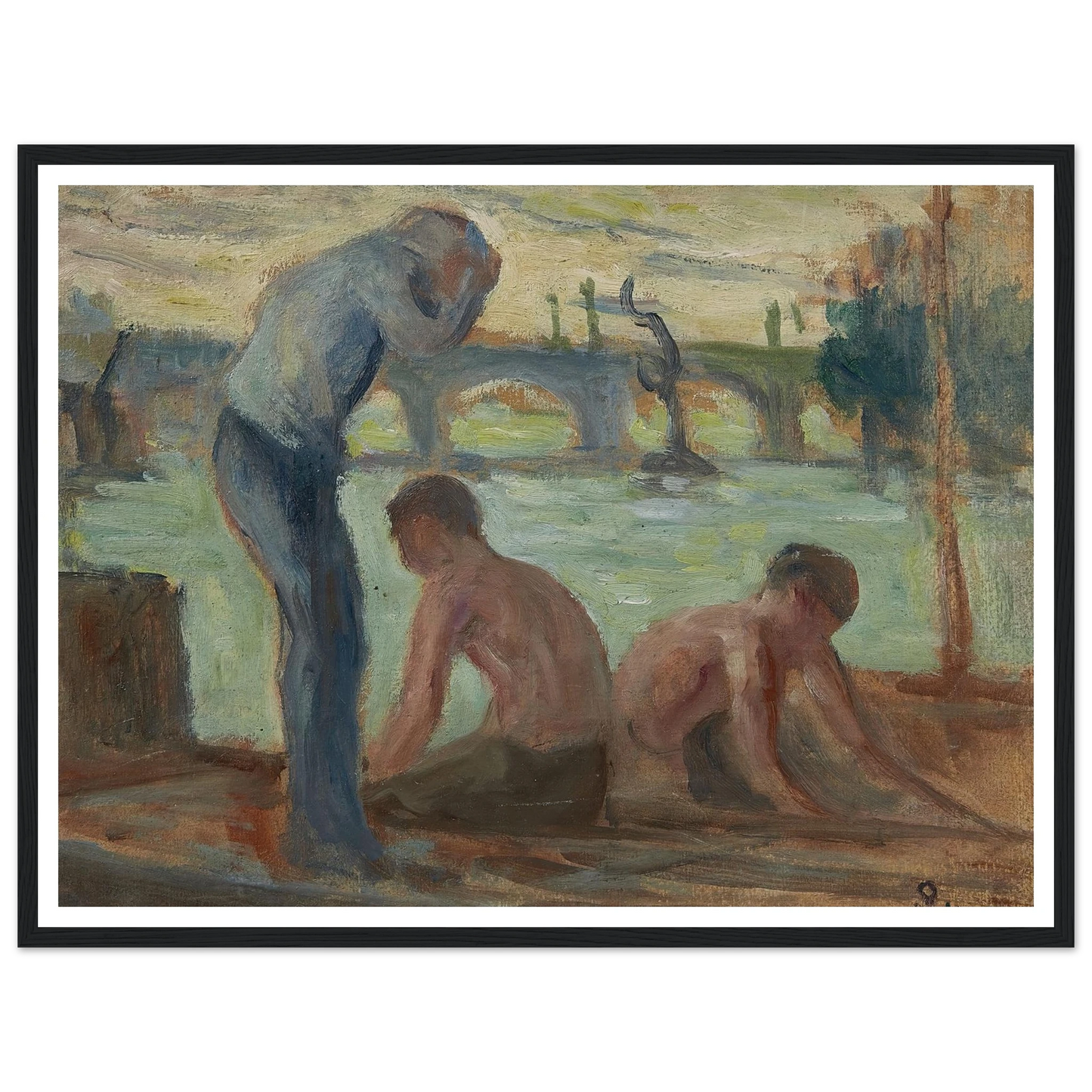 Personnages en bord de Seine Art Print | Maximilien Luce-Quipham Collections