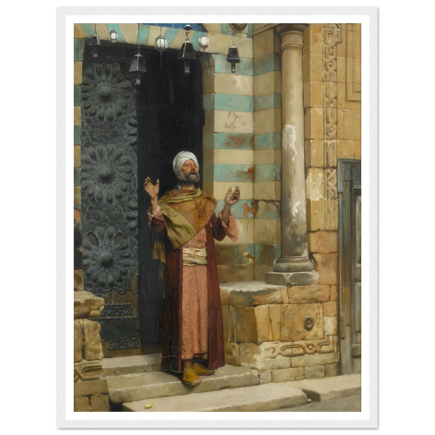 At the door of the mosque (1886) Art Print | Ludwig Deutsch-Quipham Collections