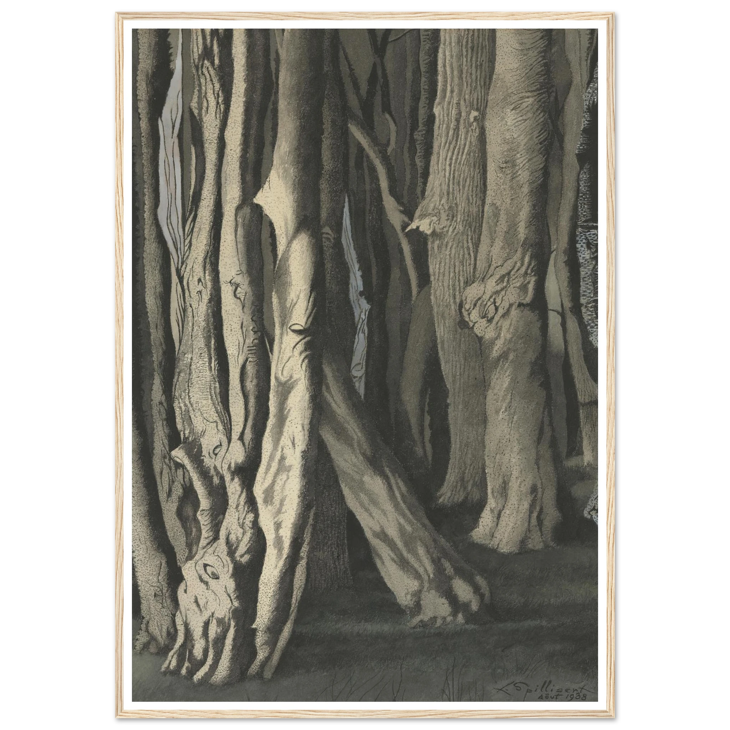 Bomen (Knoestige boomstammen) (1938) Art Print | Leon Spilliaert-Quipham Collections