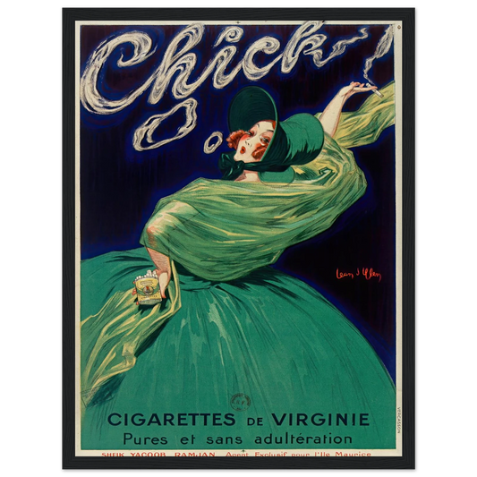 Chick cigarettes de Virginie pures et sans adultération (1925) Art Print | Jean Dylen-Quipham Collections