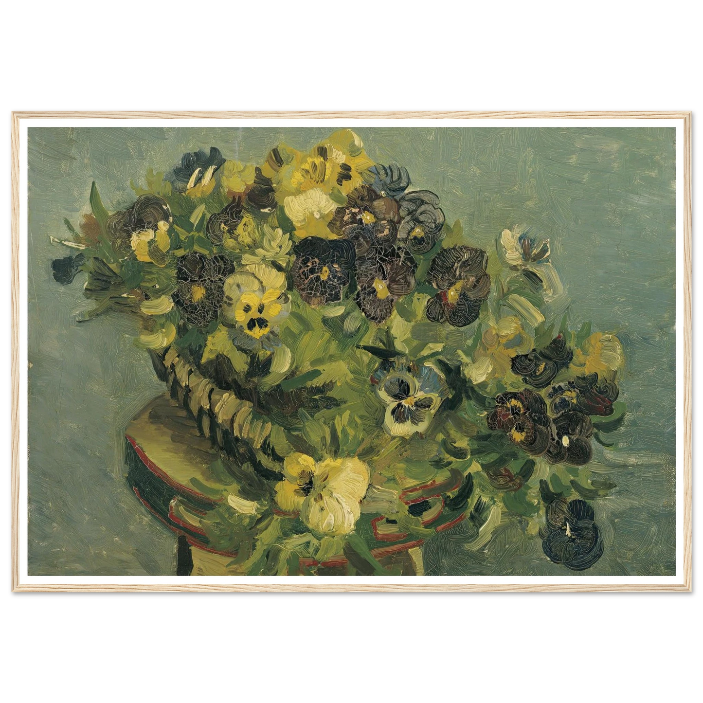 Basket of pansies on a small table (1887) Art Print | Vincent van Gogh-Quipham Collections