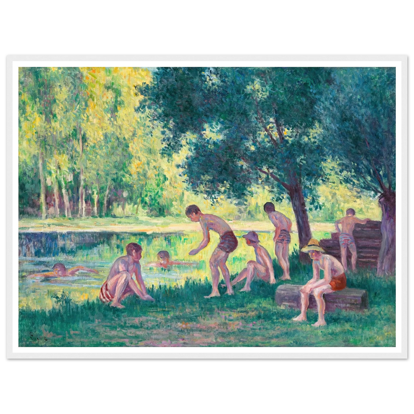 Baignade dans la cure (1908) Art Print | Maximilien Luce-Quipham Collections