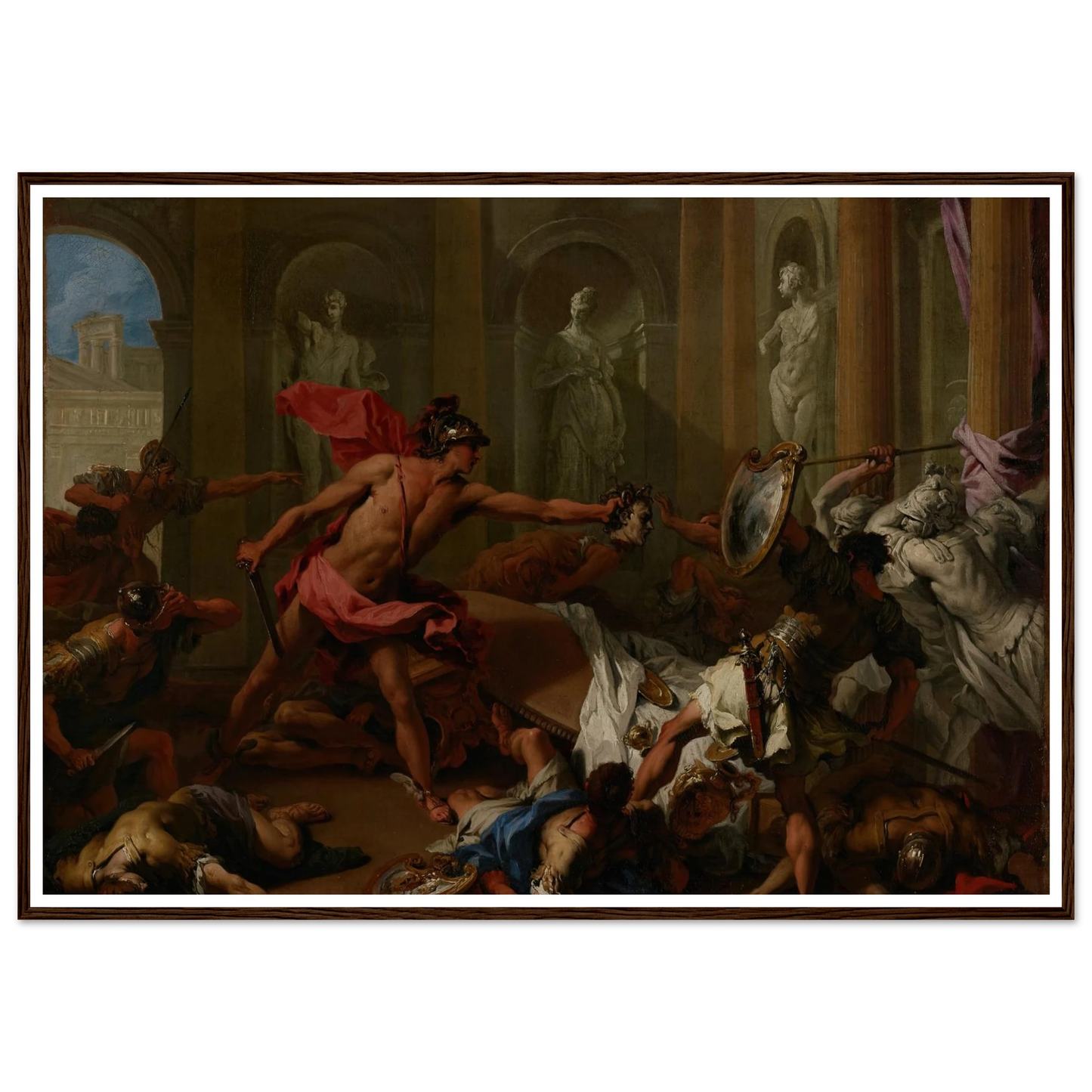 Perseus Confronting Phineus With The Head of Medusa (1705–1710) Art Print | Sebastiano Ricci-Quipham Collections