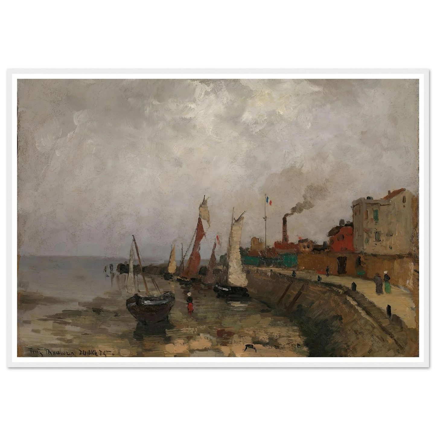 Fransk havn (Le Havre) (1875) Art Print | Frits Thaulow-Quipham Collections