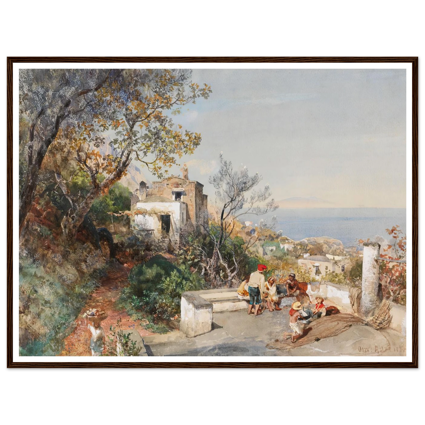 Blick über die Bucht von Neapel (1880) Art Print | Oswald Achenbach-Quipham Collections