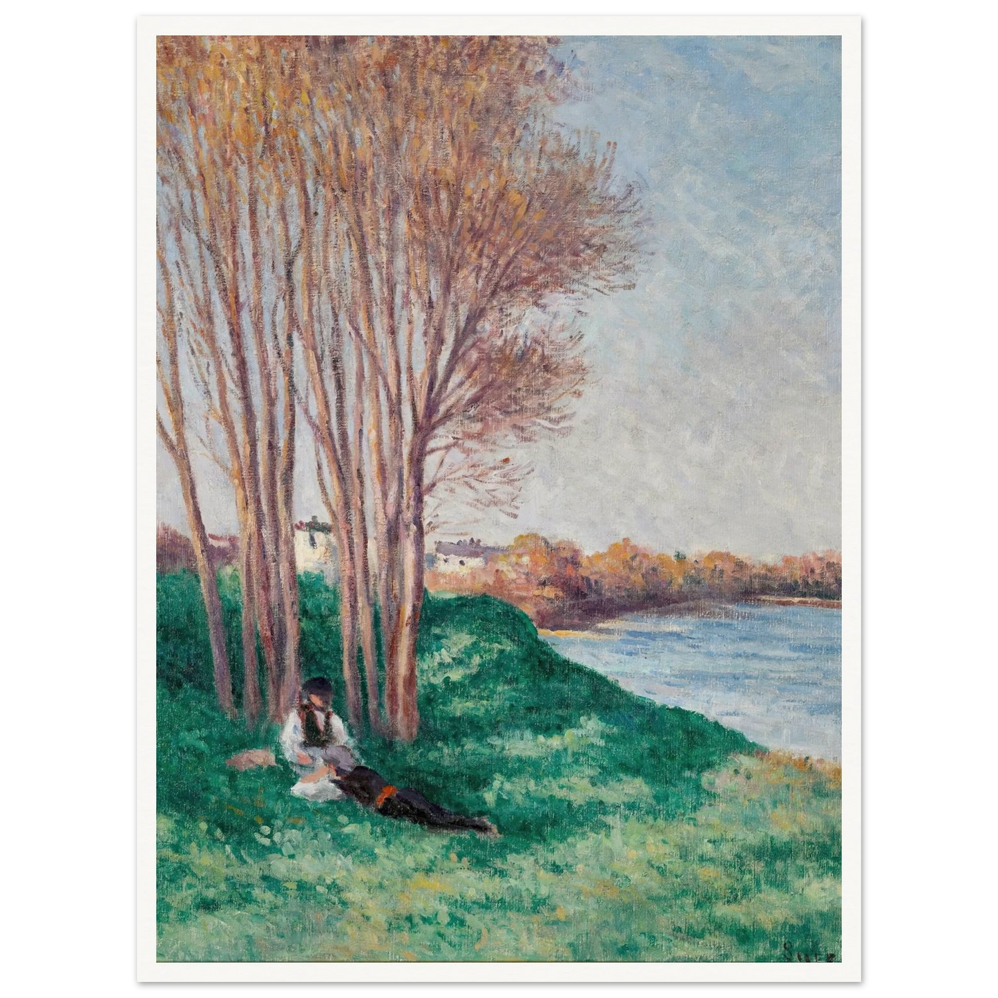 Le Repos sur les Bords de la Loire à Saint-Ay (circa 1910-12) Art Print | Maximilien Luce-Quipham Collections