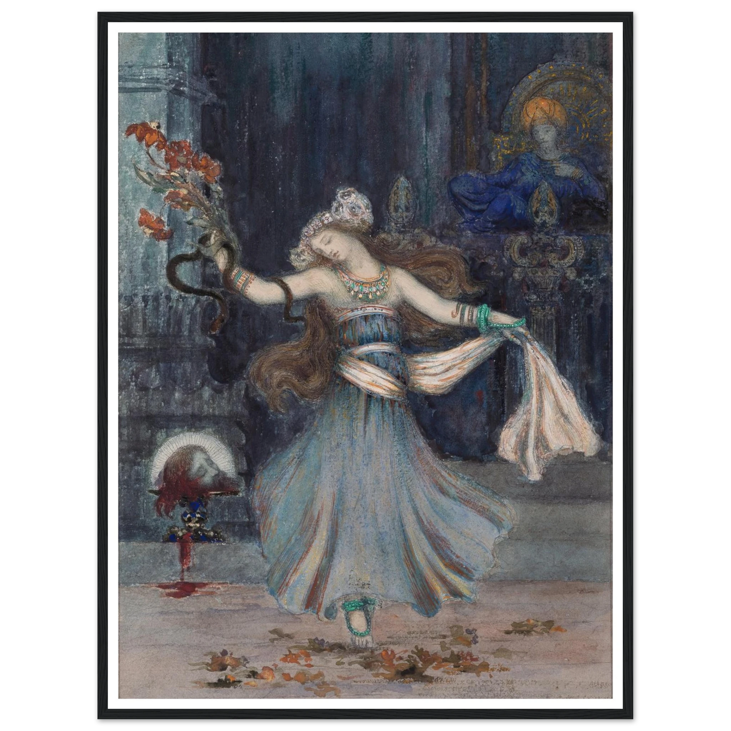 Salomé Dancing Before the Head of St. John the Baptist (mid to late 19th century) Art Print | Gustave Moreau-Quipham Collections