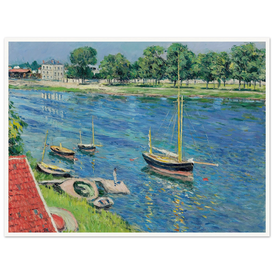 La Seine à Argenteuil, bateaux au mouillage (1883) Art Print | Gustave Caillebotte-Quipham Collections