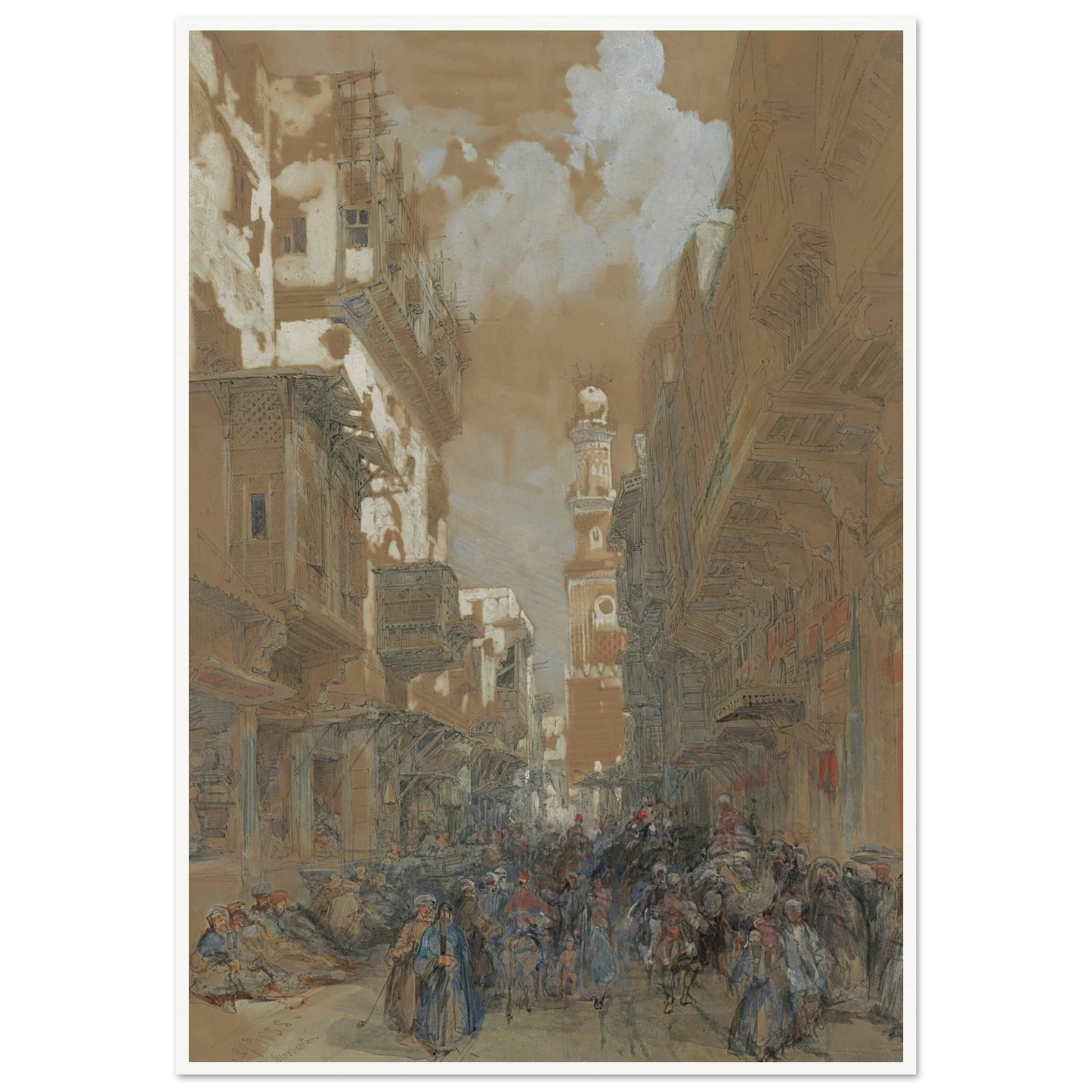 Mosque, El Mooristan, Cairo, Egypt (1838) Art Print | David Roberts-Quipham Collections