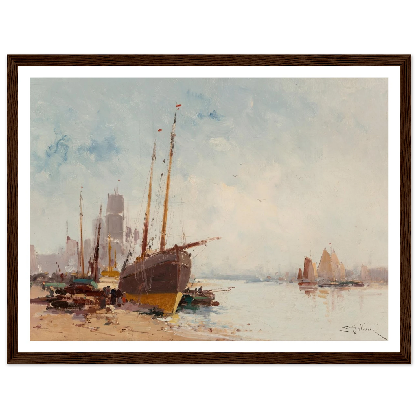 Bateaux au port Art Print | Eugene Galien Laloue-Quipham Collections