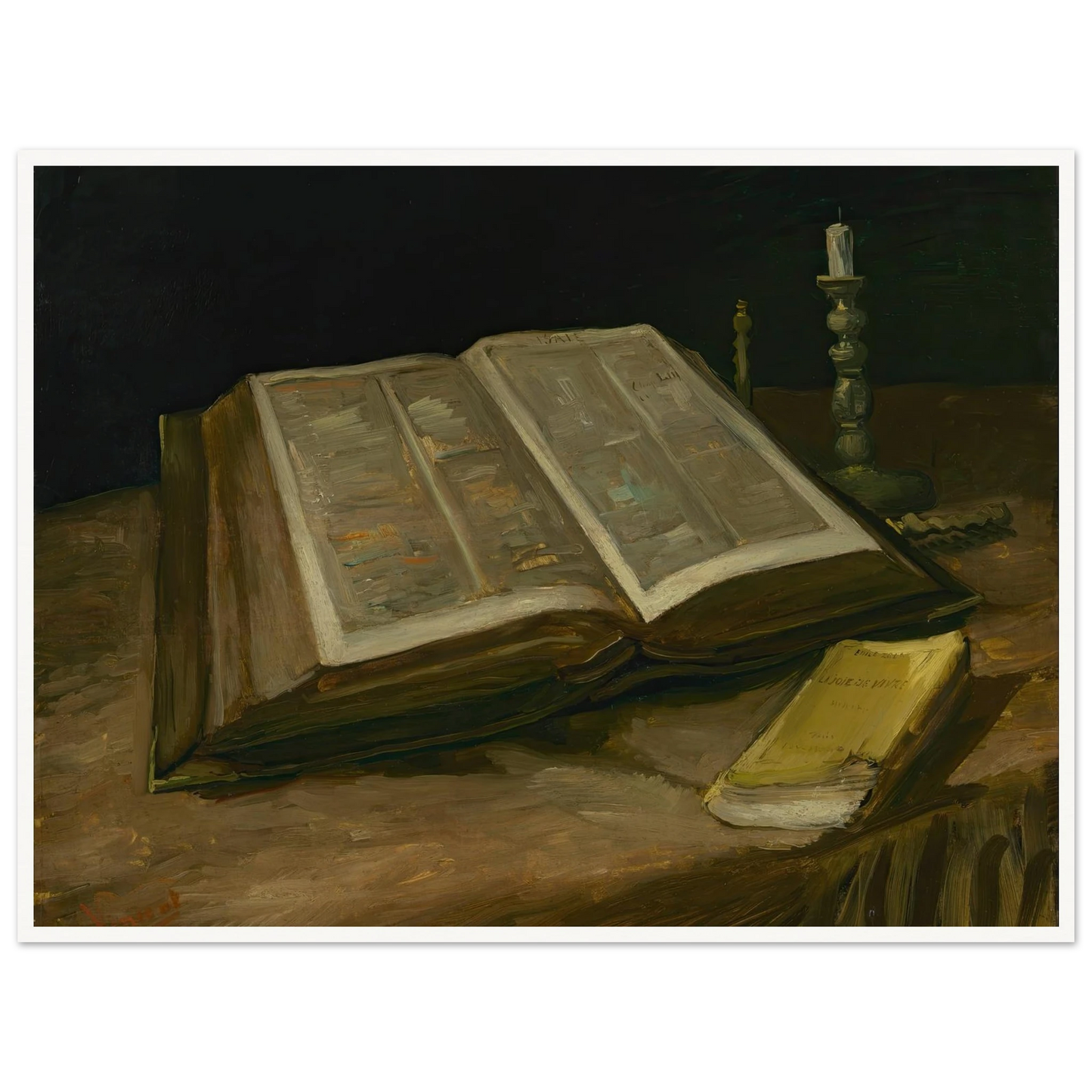 Still Life with Bible (1885) Art Print | Vincent van Gogh-Quipham Collections