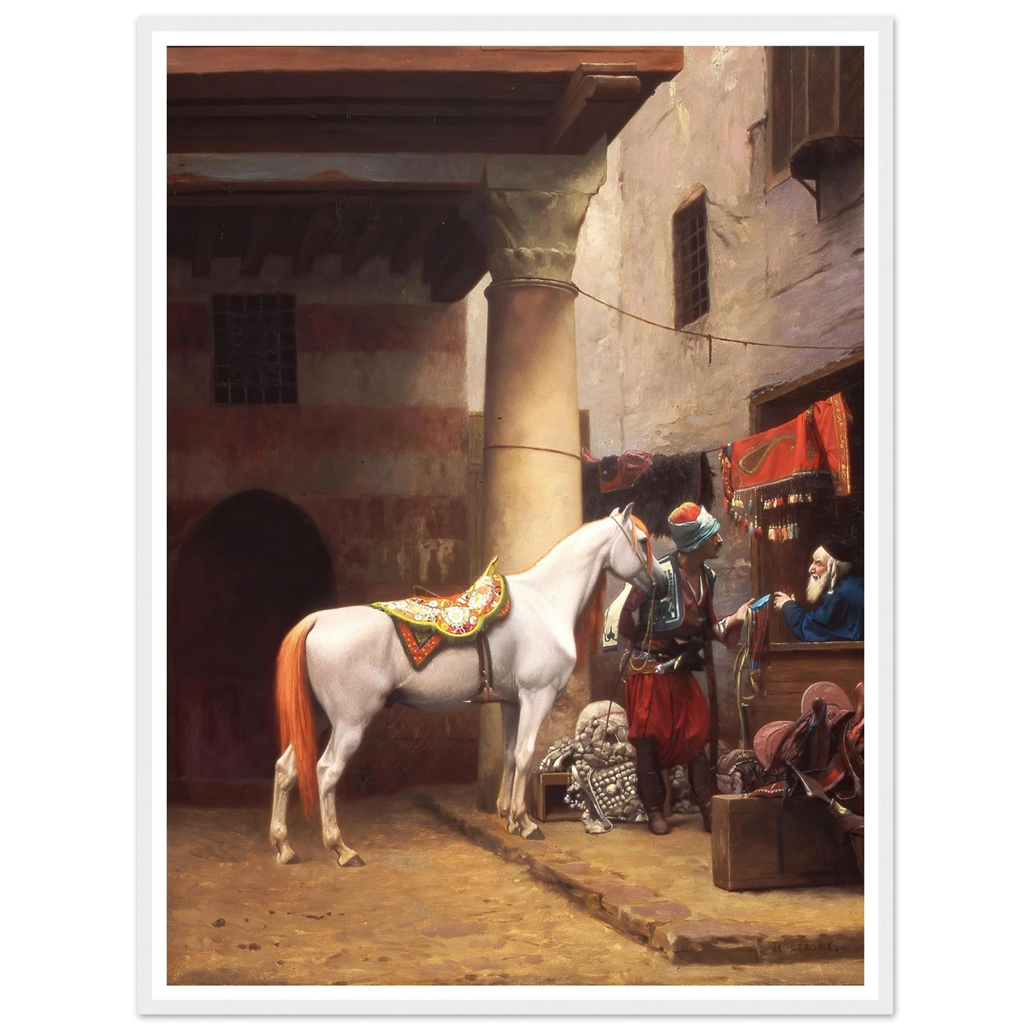 The Saddle Bazaar, Cairo (1883) Art Print | Jean Leon Gerome-Quipham Collections