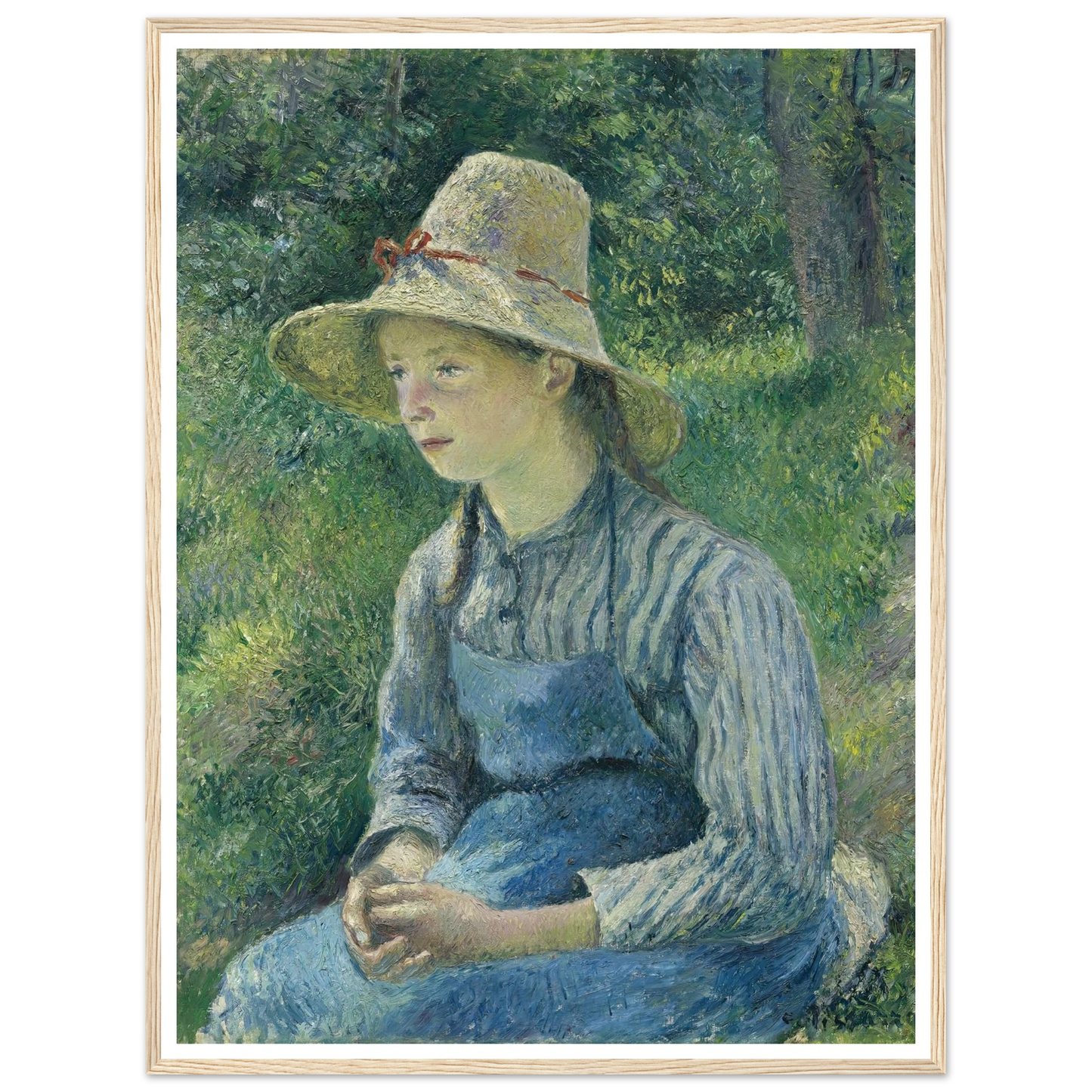 Peasant Girl with a Straw Hat (1881) Art Print | Camille Pissarro-Quipham Collections