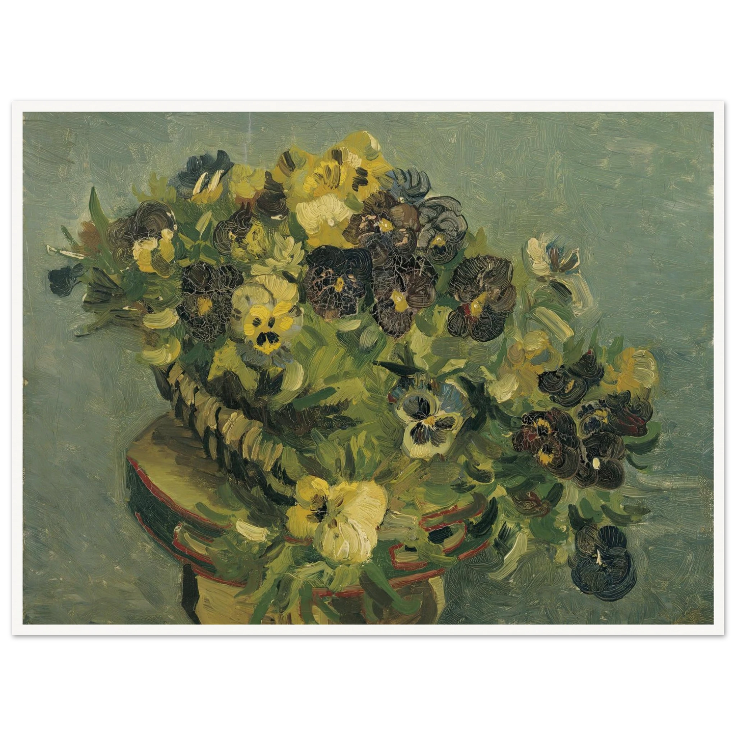 Basket of pansies on a small table (1887) Art Print | Vincent van Gogh-Quipham Collections