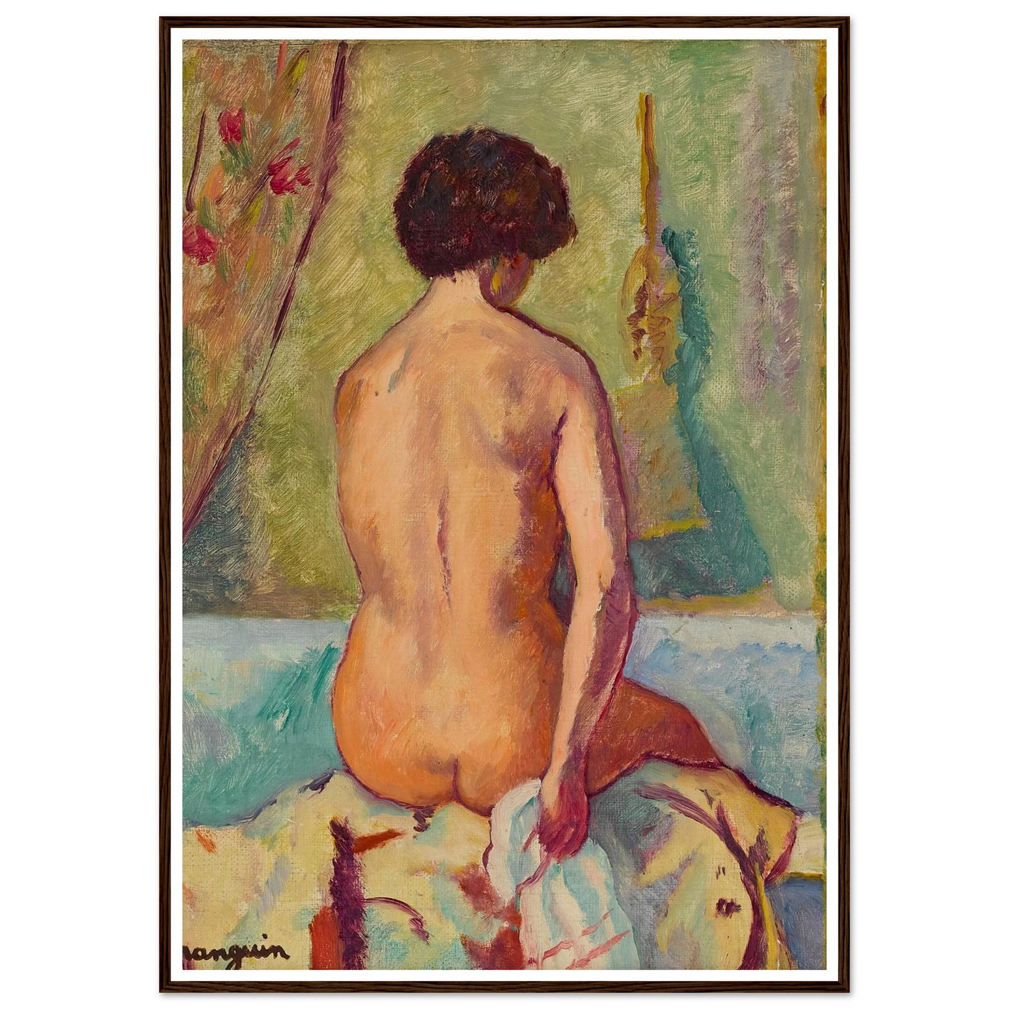 Nu assis de dos, line (1940) Art Print | Henri Manguin-Quipham Collections
