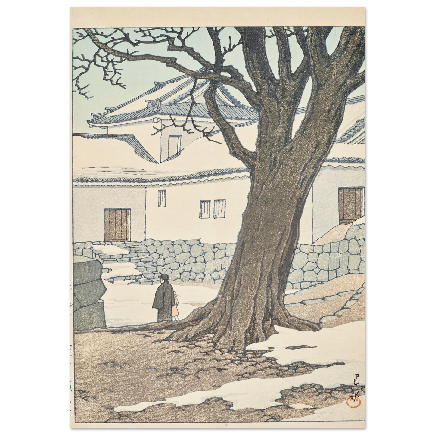 Hikonejo no zansetsu (Lingering snow at Hikone Castle) (1934) Art Print | Kawase Hasui-Quipham Collections