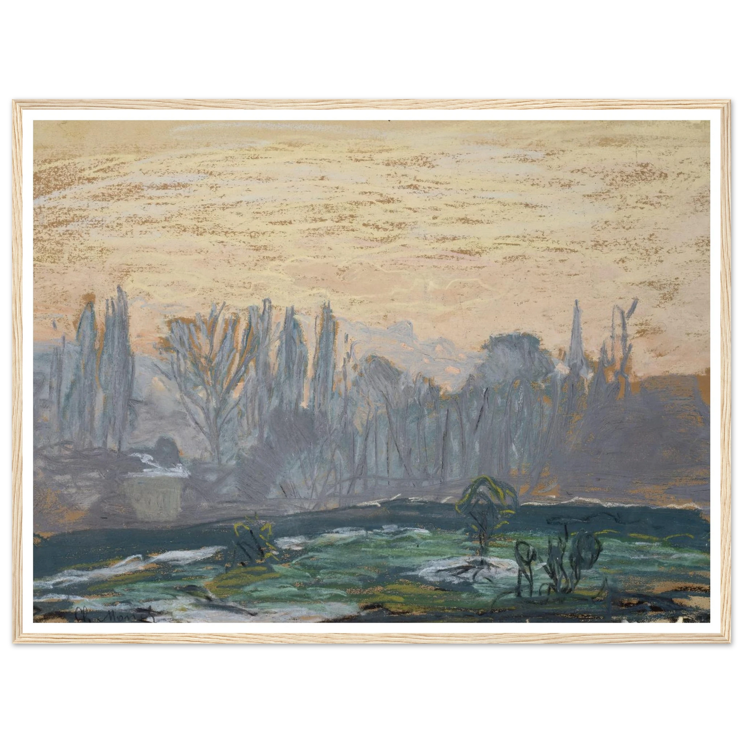 Winter Landscape with Evening Sky (ca. 1870 – 1880) Art Print | Claude Monet-Quipham Collections