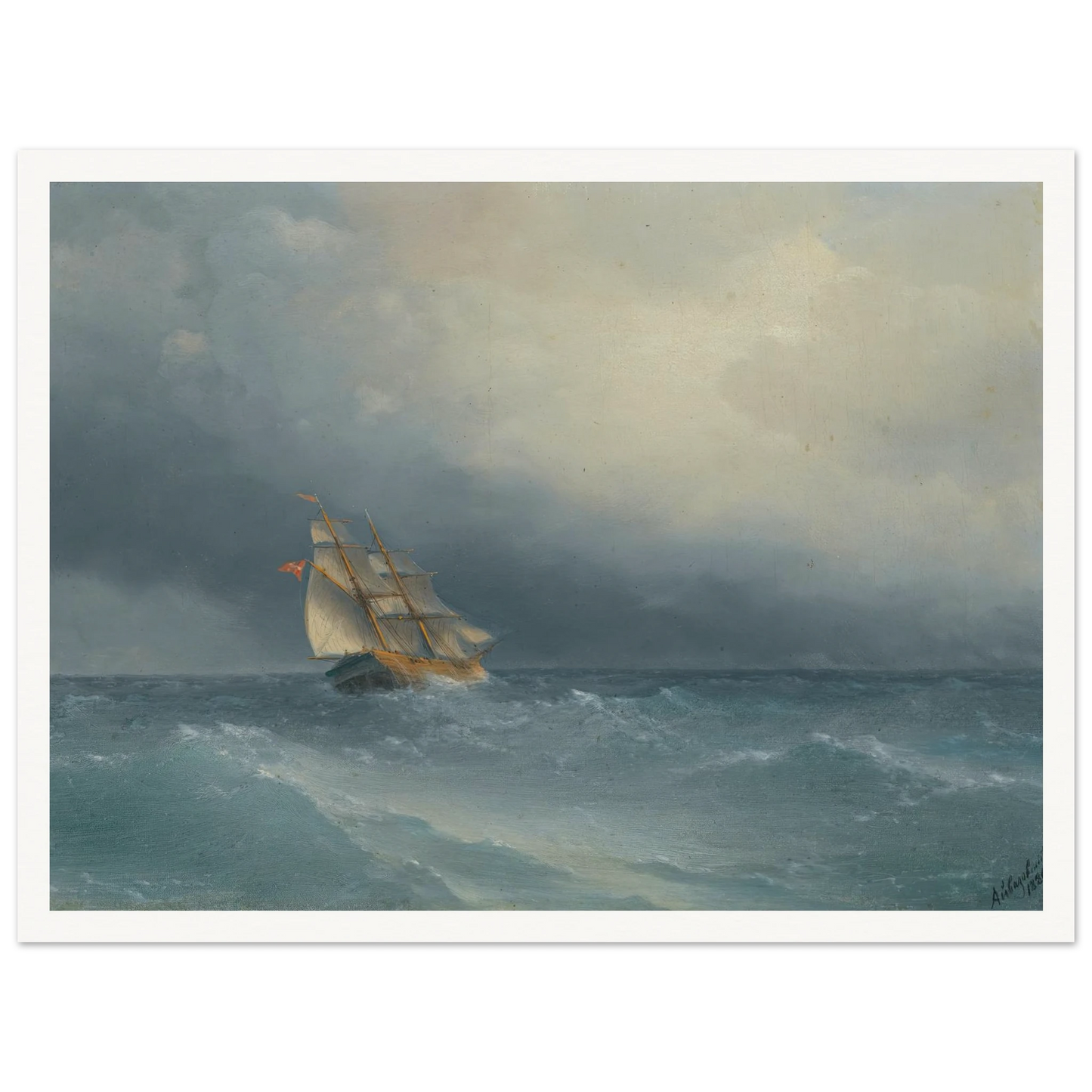 The Lifting Storm (1880) Art Print | Ivan Konstantinovich Aivazovsky-Quipham Collections