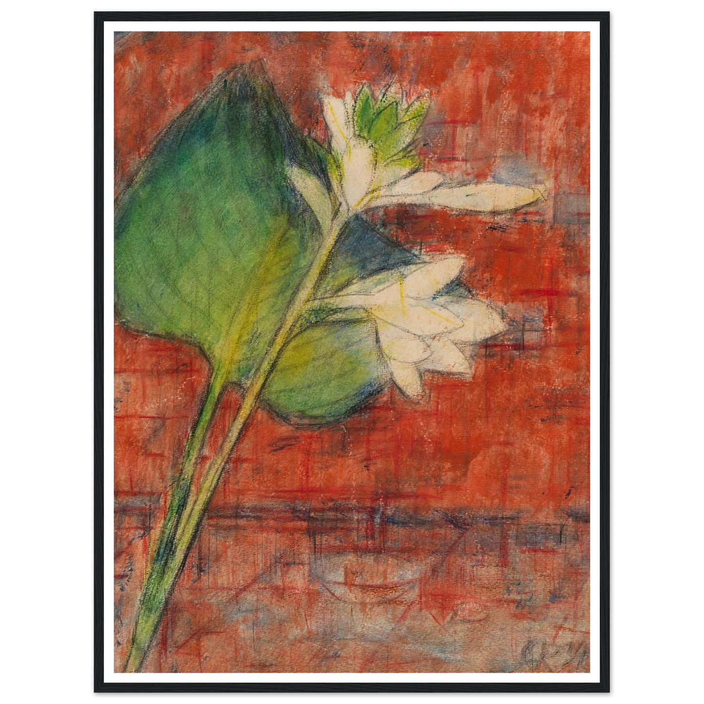 Herzblatttlilien auf rotem Grund (1934) Art Print | Christian Rohlfs-Quipham Collections