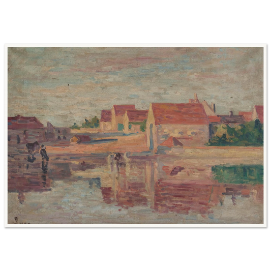 Village au bord d’une rivière Art Print | Maximilien Luce-Quipham Collections