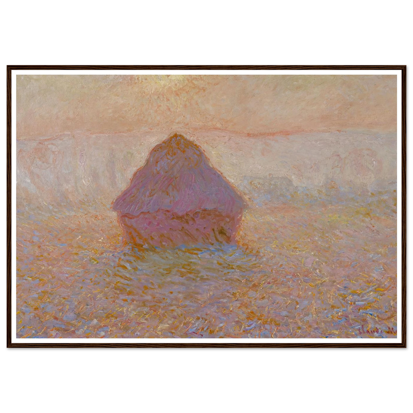Grainstack-Sun in the Mist (1891) Art Print | Claude Monet-Quipham Collections