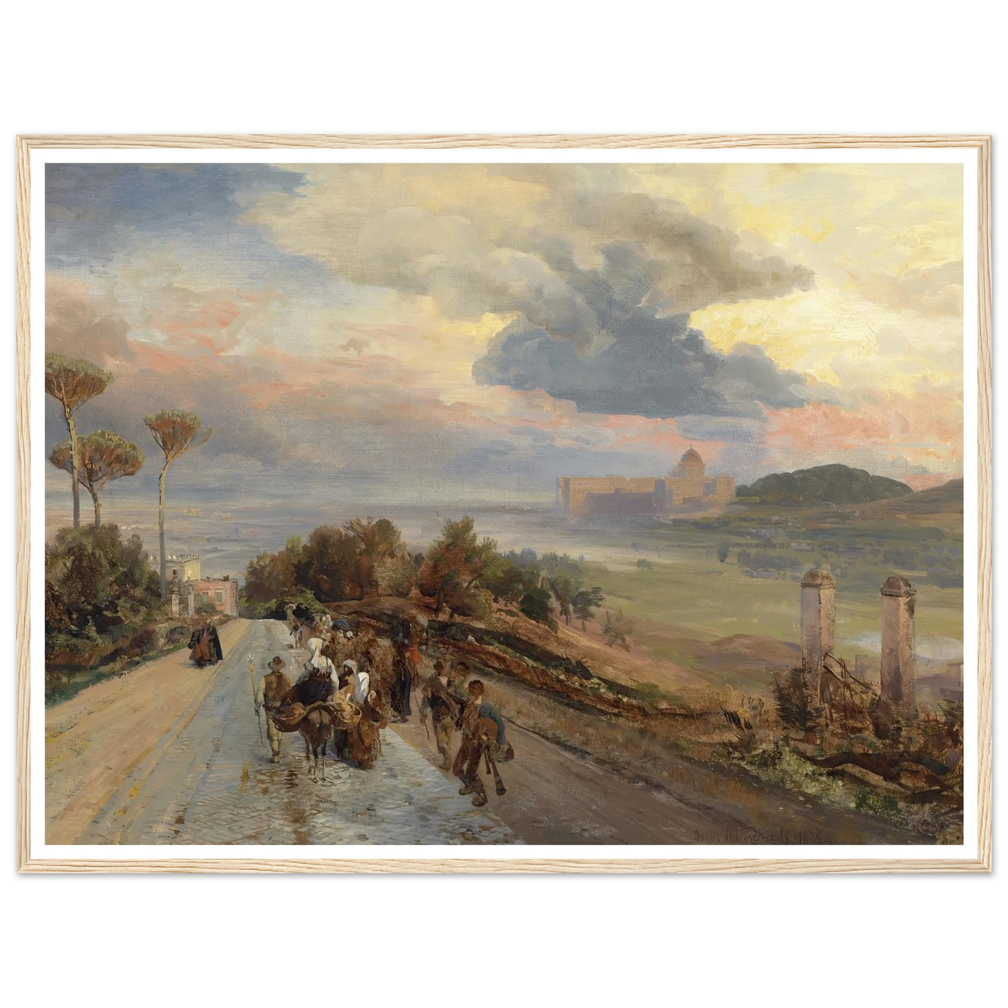 Via Cassia bei Rom (1878) Art Print | Oswald Achenbach-Quipham Collections