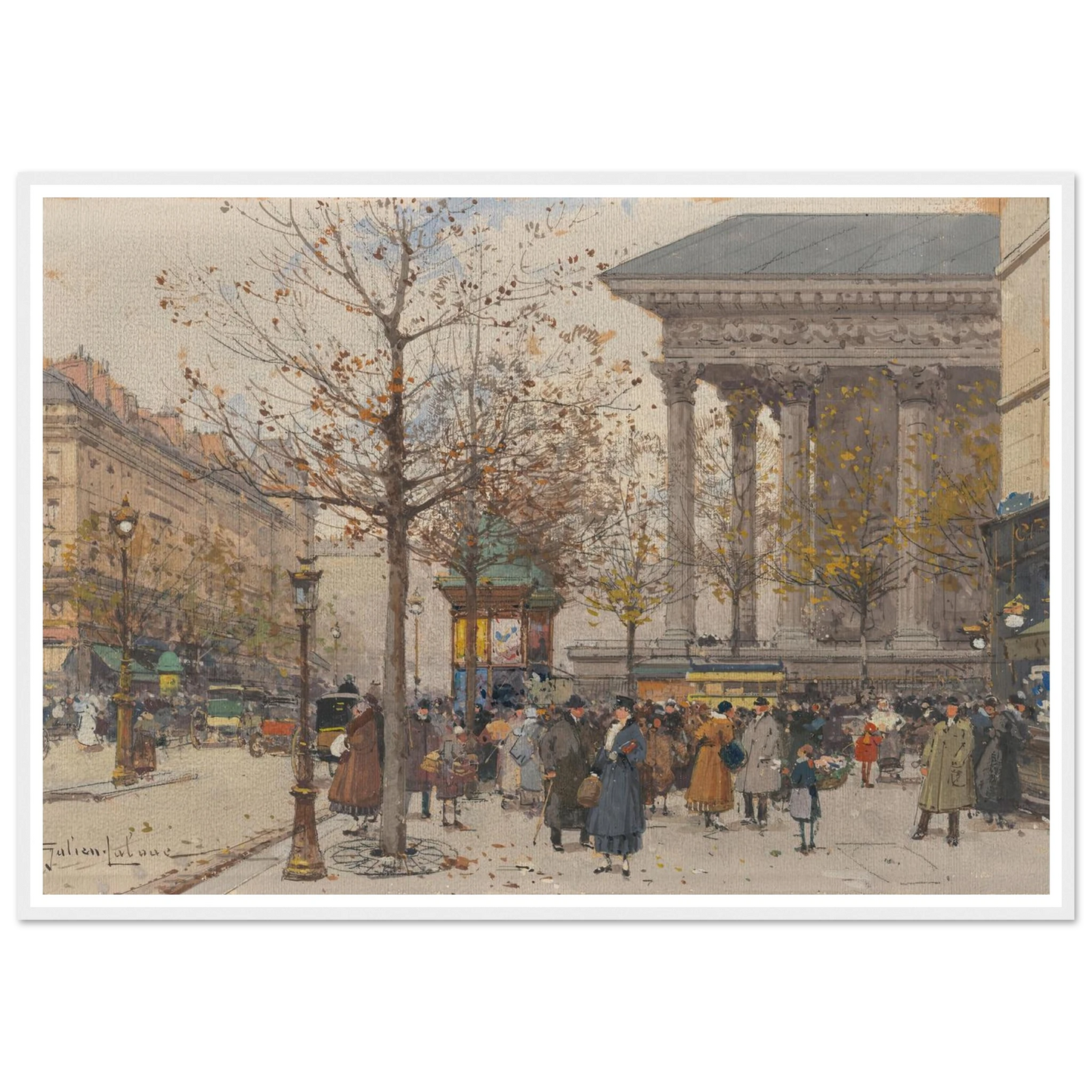 Vue animée de la Madeleine Art Print | Eugene Galien Laloue-Quipham Collections