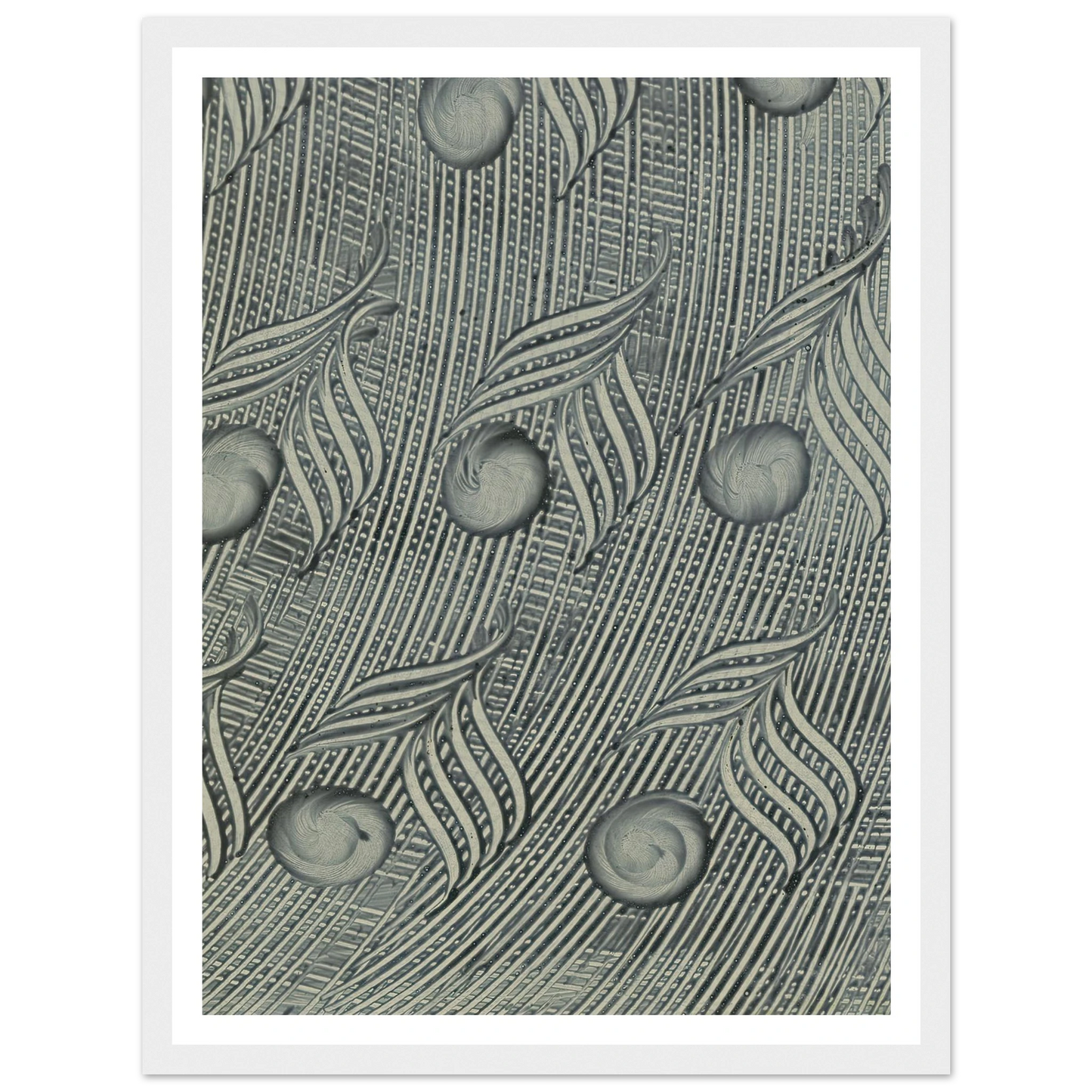 Kleisterpapier mit Verdrängungsdekor (Pfauenfedern) (1890) Art Print | Anker Kyster-Quipham Collections
