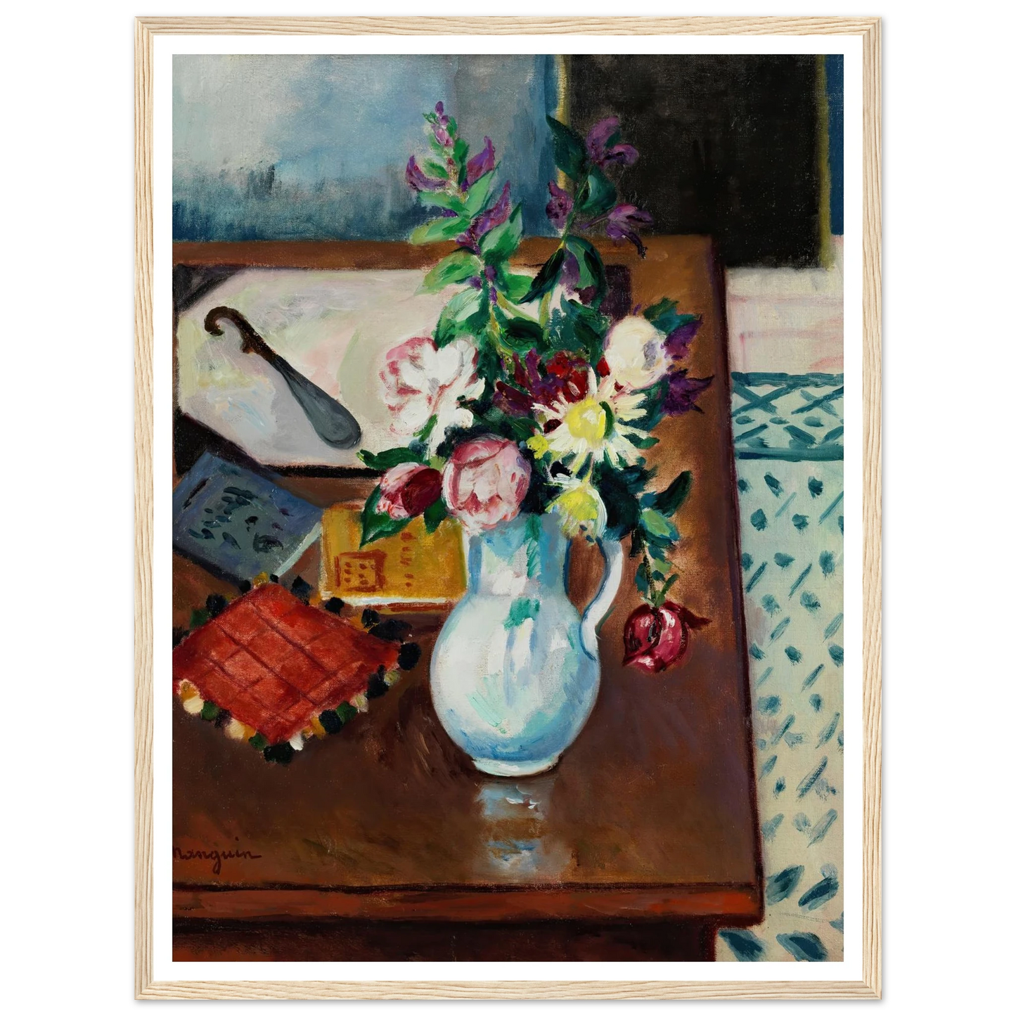 Coin de table, fleurs roses Art Print | Henri Manguin-Quipham Collections