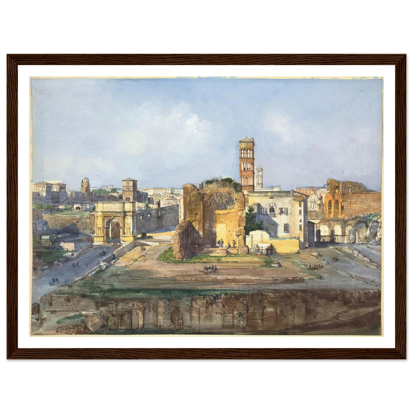 The Arch of Titus and the Temple of Venus and Rome near the Roman Forum Art Print | Ippolito Caffi-Quipham Collections