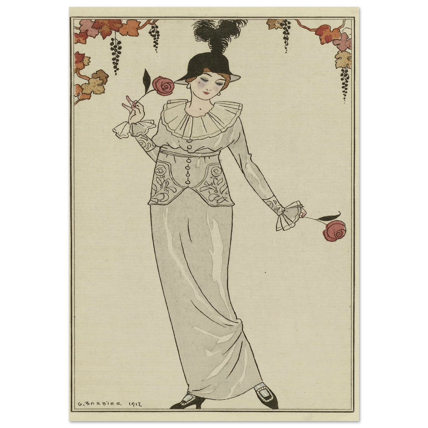 Journal des Dames et des Modes, 1912, Costumes Parisiens, no. 8 (1912) Art Print | George Barbier-Quipham Collections