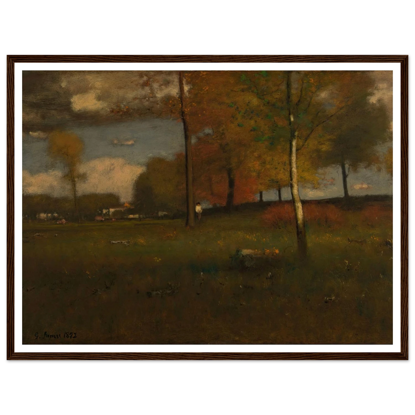Near the Village, October (1892) Art Print | George Inness-Quipham Collections