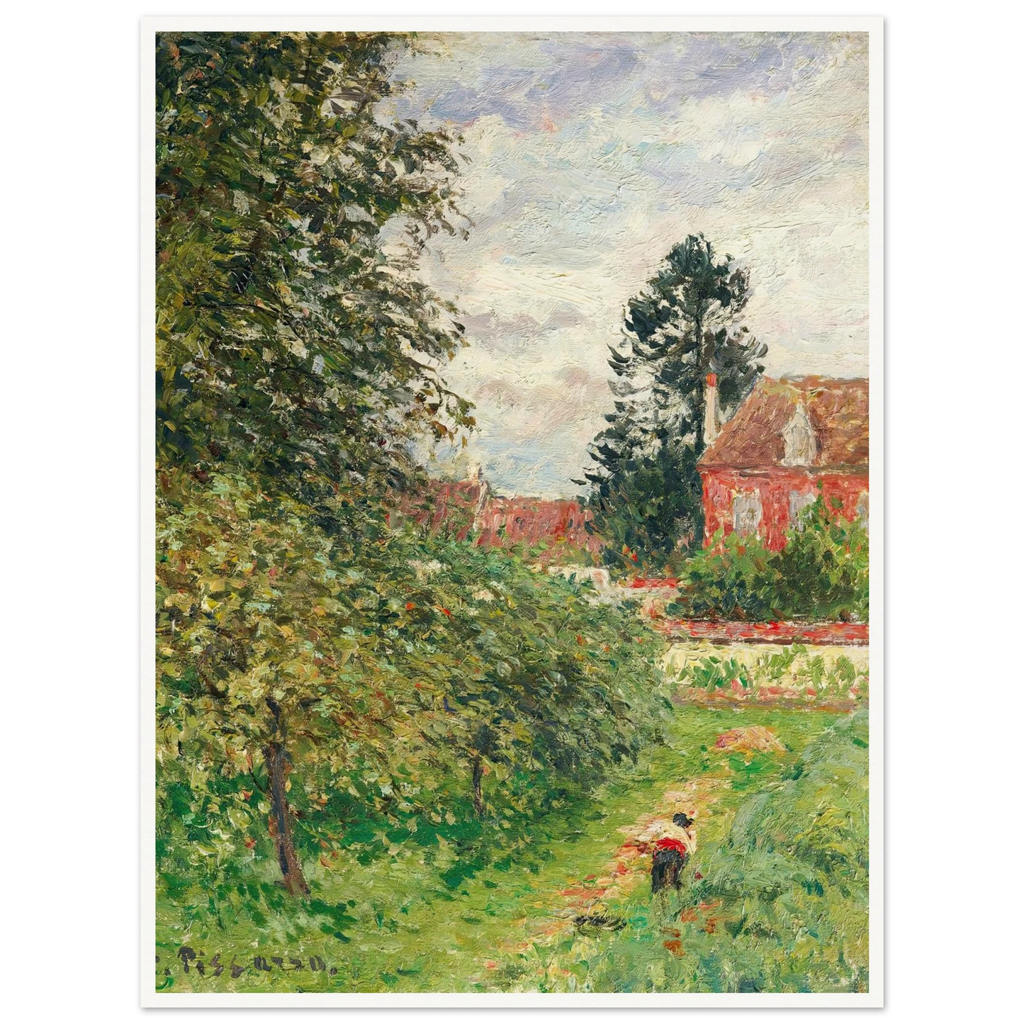 La Maison Des Anglais, Éragny (circa 1902) Art Print | Camille Pissarro-Quipham Collections