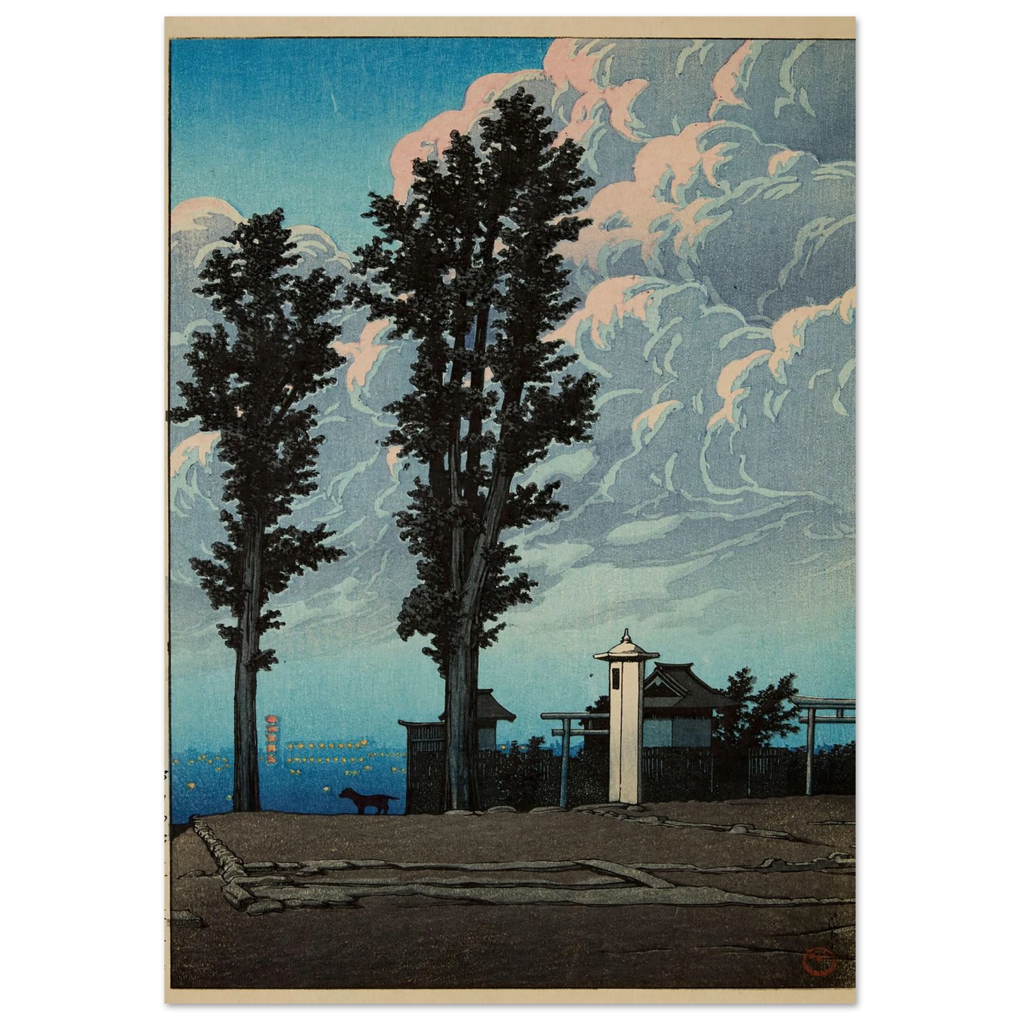 Kanda Myojin keidai (Kanda Myojin Shrine precent) (1926) Art Print | Kawase Hasui-Quipham Collections