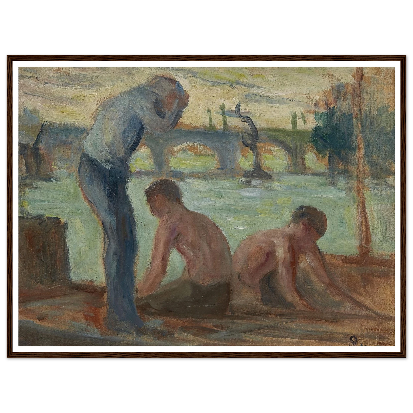 Personnages en bord de Seine Art Print | Maximilien Luce-Quipham Collections