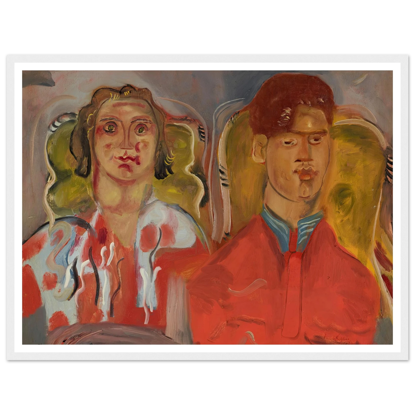 Double portrait No. 2 (Katharine and Anthony West) (1937) Art Print | Frances Hodgkins-Quipham Collections