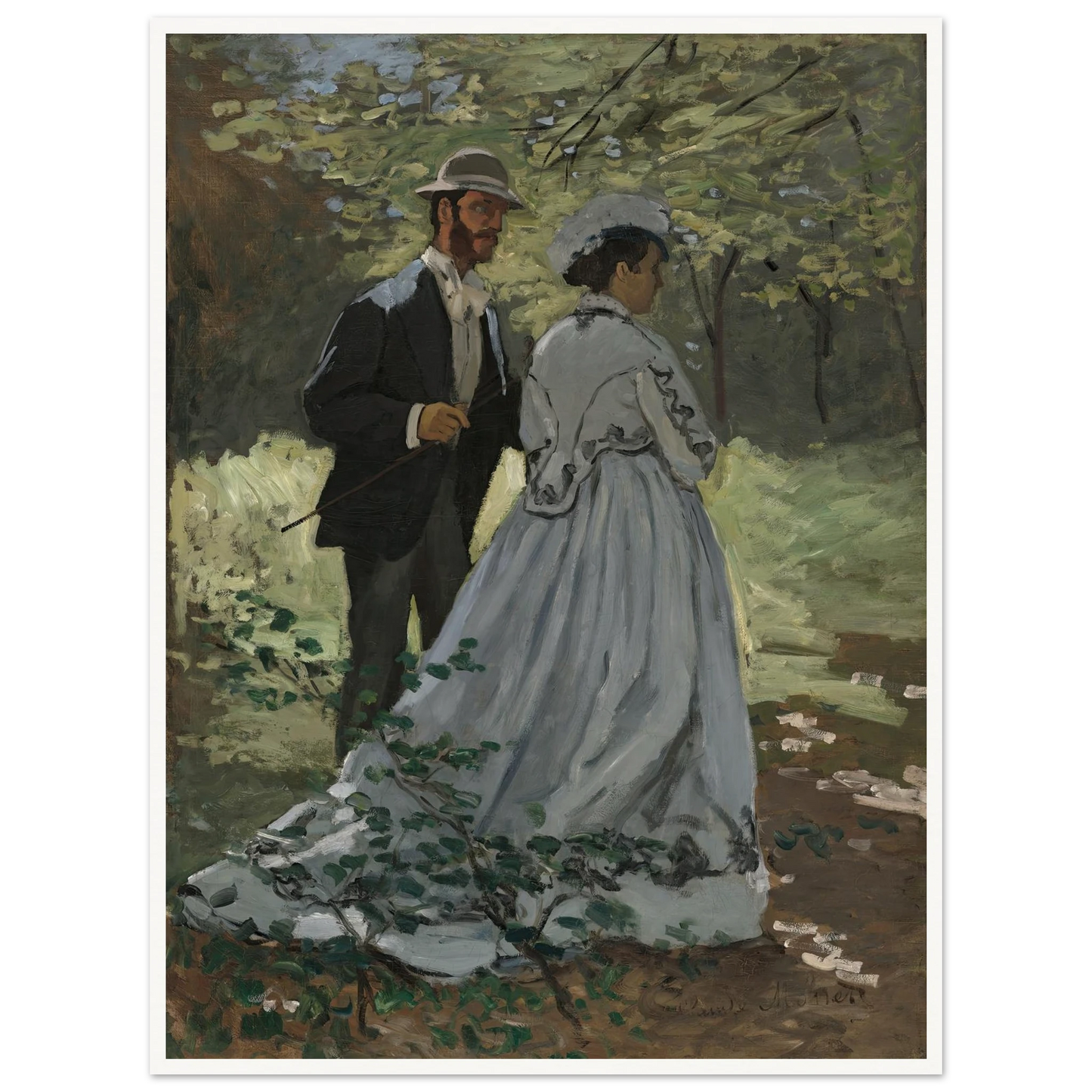 Bazille and Camille (Study for Déjeuner sur l’Herbe ) (1865) Art Print | Claude Monet-Quipham Collections