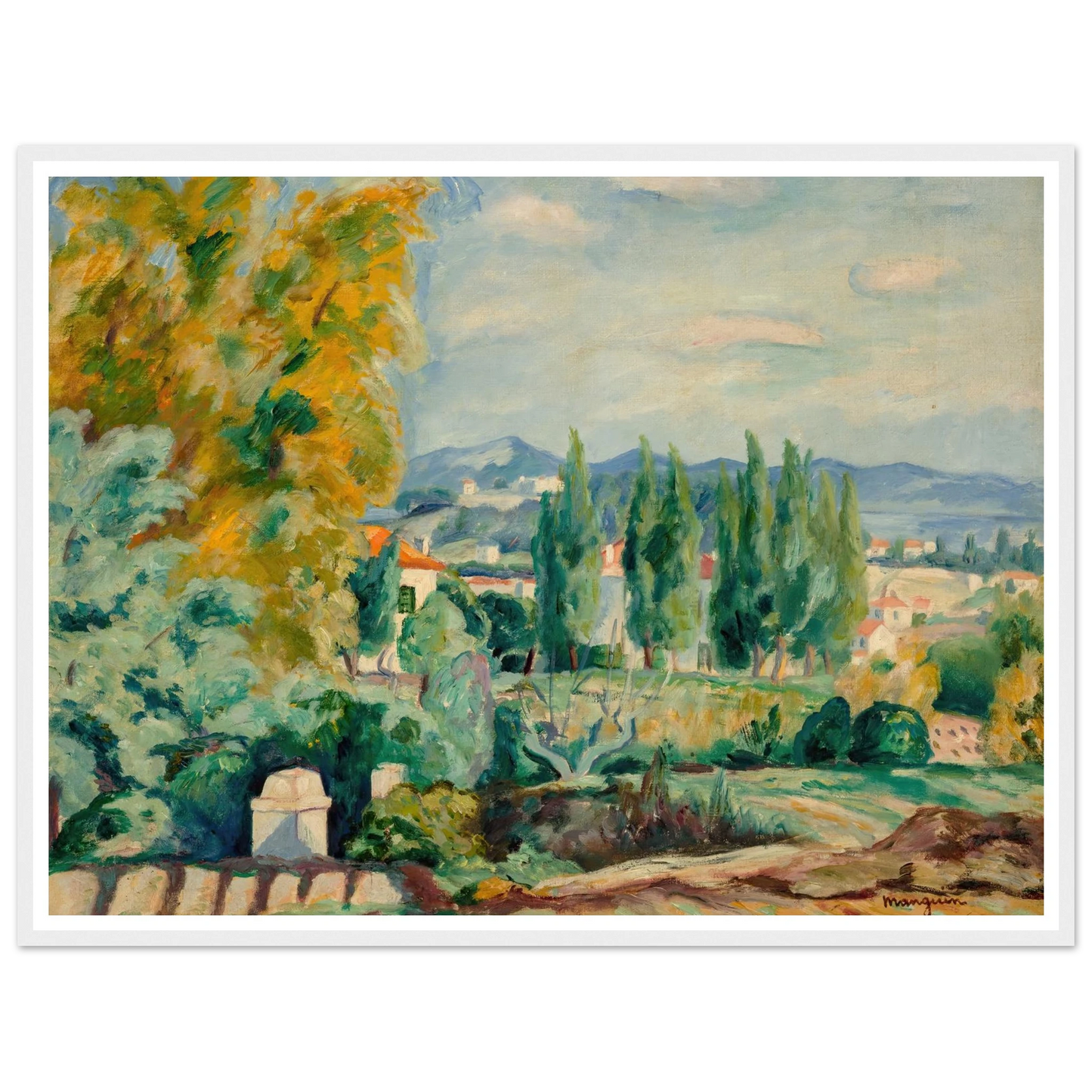 Paysage d’automne aux environs de Saint-Tropez (1922) Art Print | Henri Manguin-Quipham Collections
