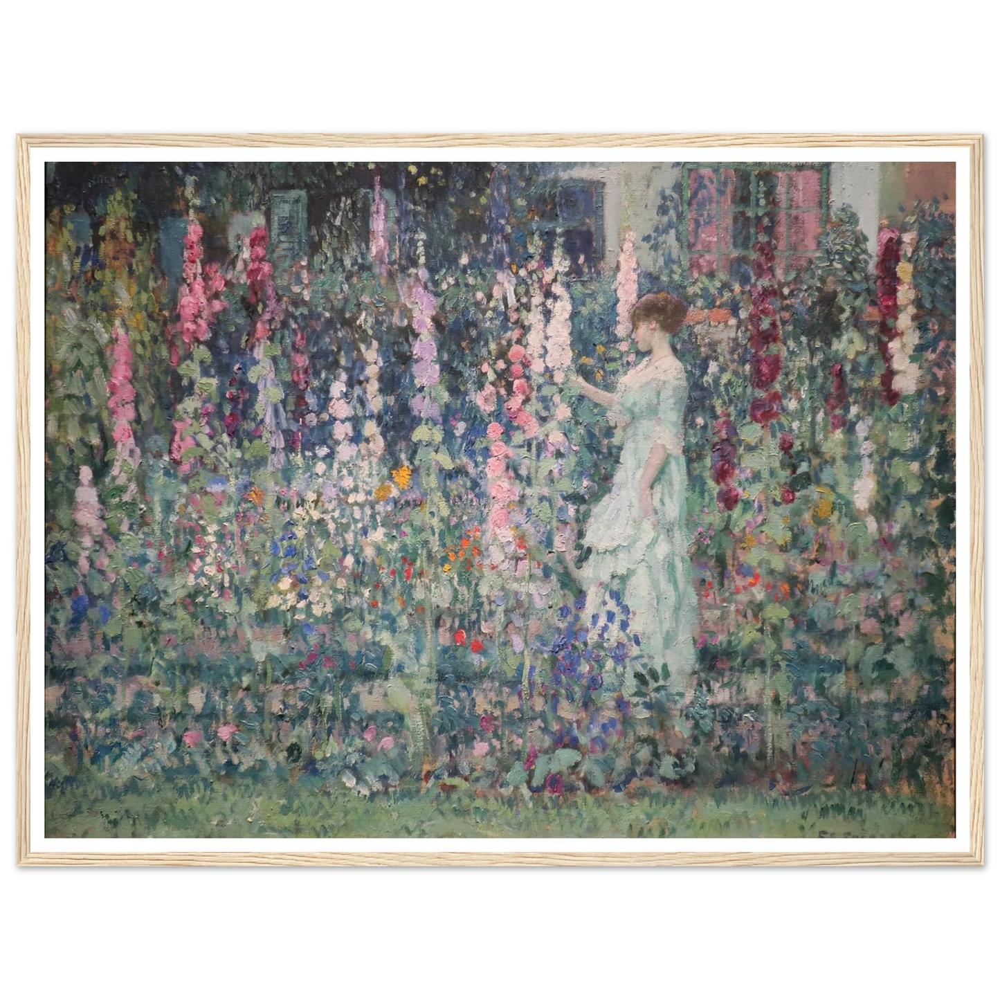Hollyhocks (by 1911) Art Print | Frederick Carl Frieseke-Quipham Collections