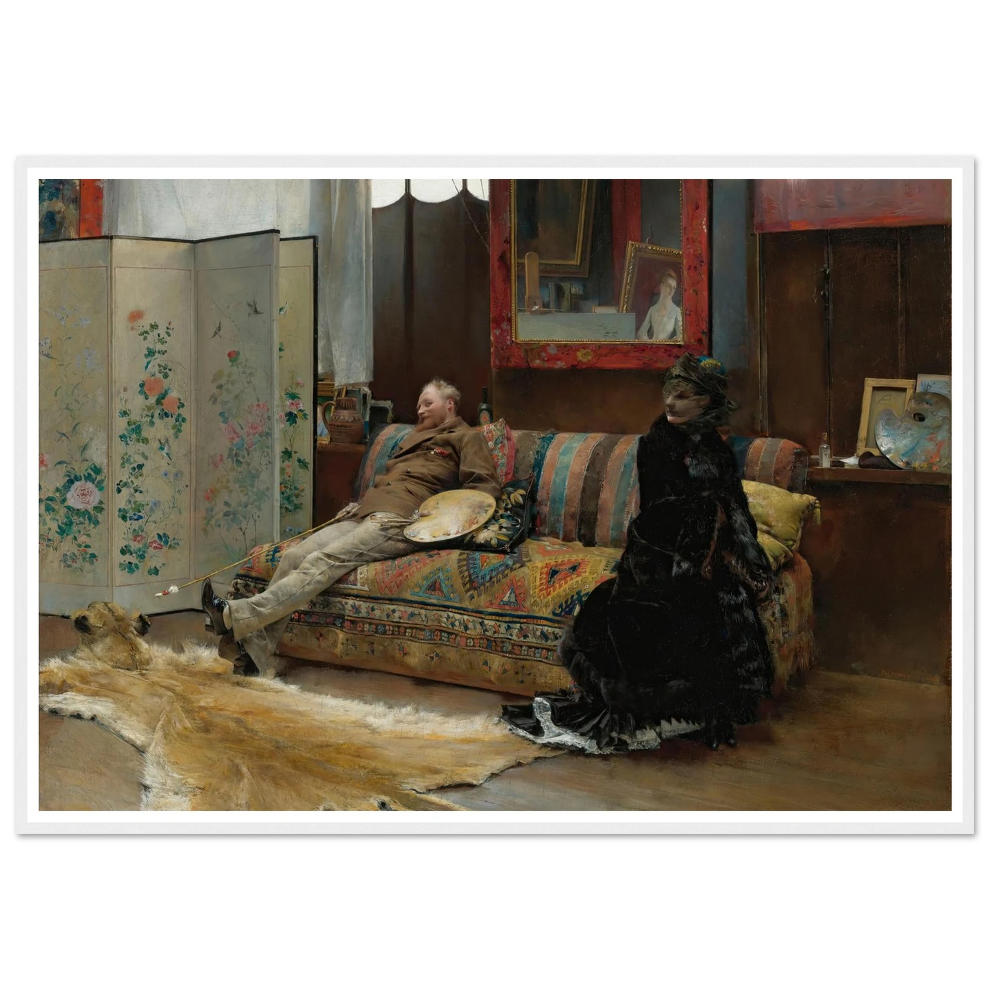 Bouderie (Gustave Courtois In His Studio) (1880) Art Print | Pascal Adolphe Jean Dagnan Bouveret-Quipham Collections