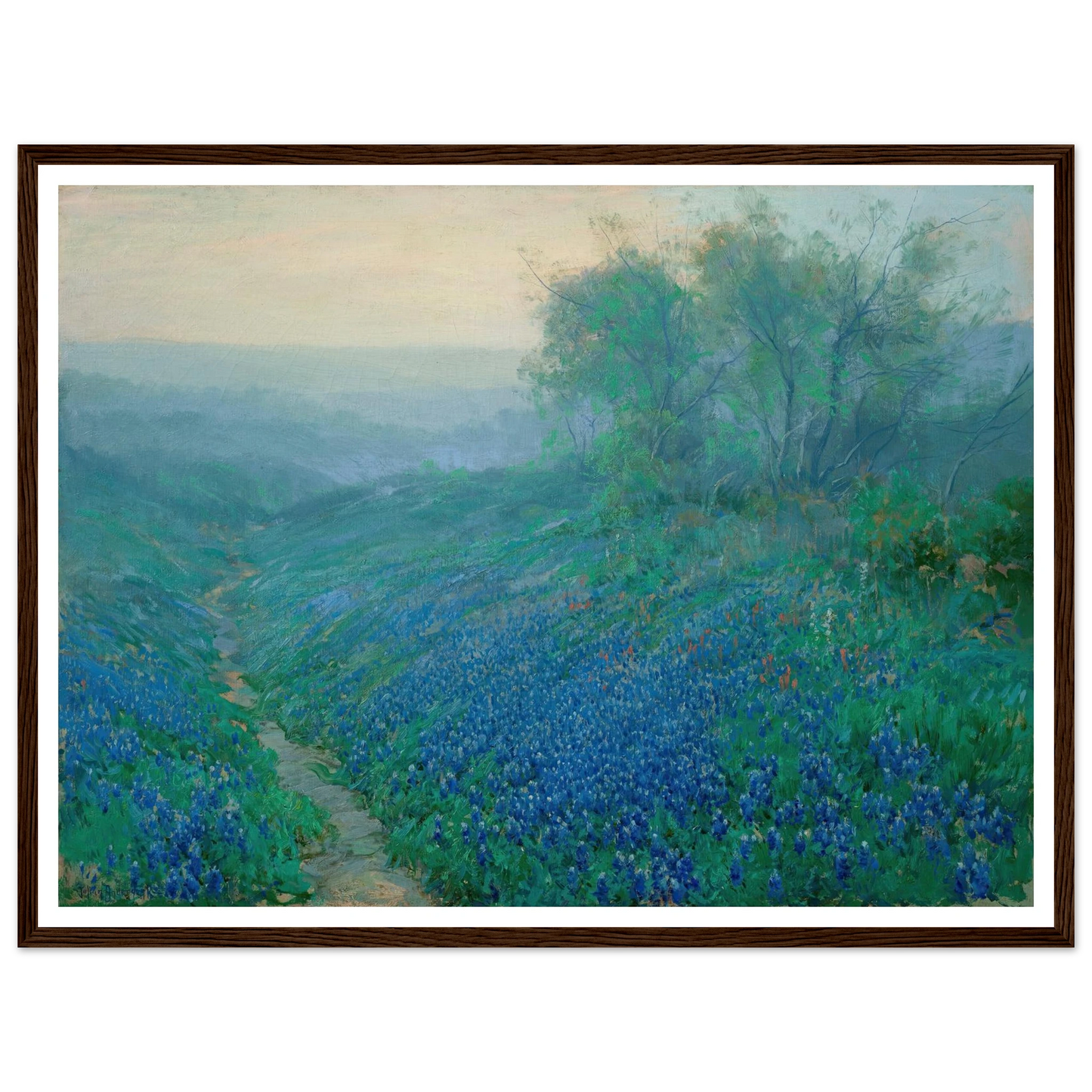 Bluebonnets at Dawn, North of San Antonio (1915) Art Print | Julian Onderdonk-Quipham Collections