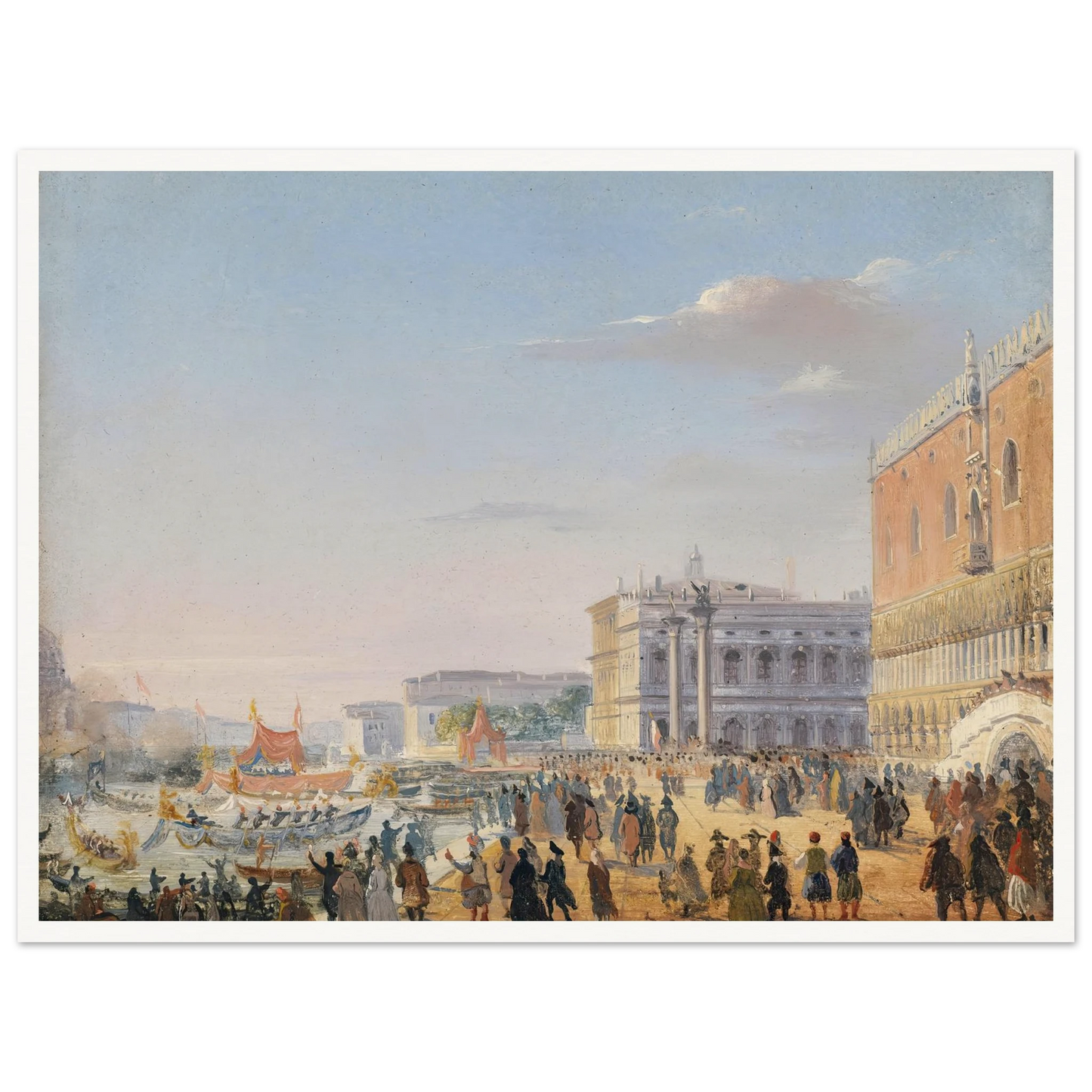Ankunft Franz Joseph und Elisabeth in Venedig Art Print | Ippolito Caffi-Quipham Collections